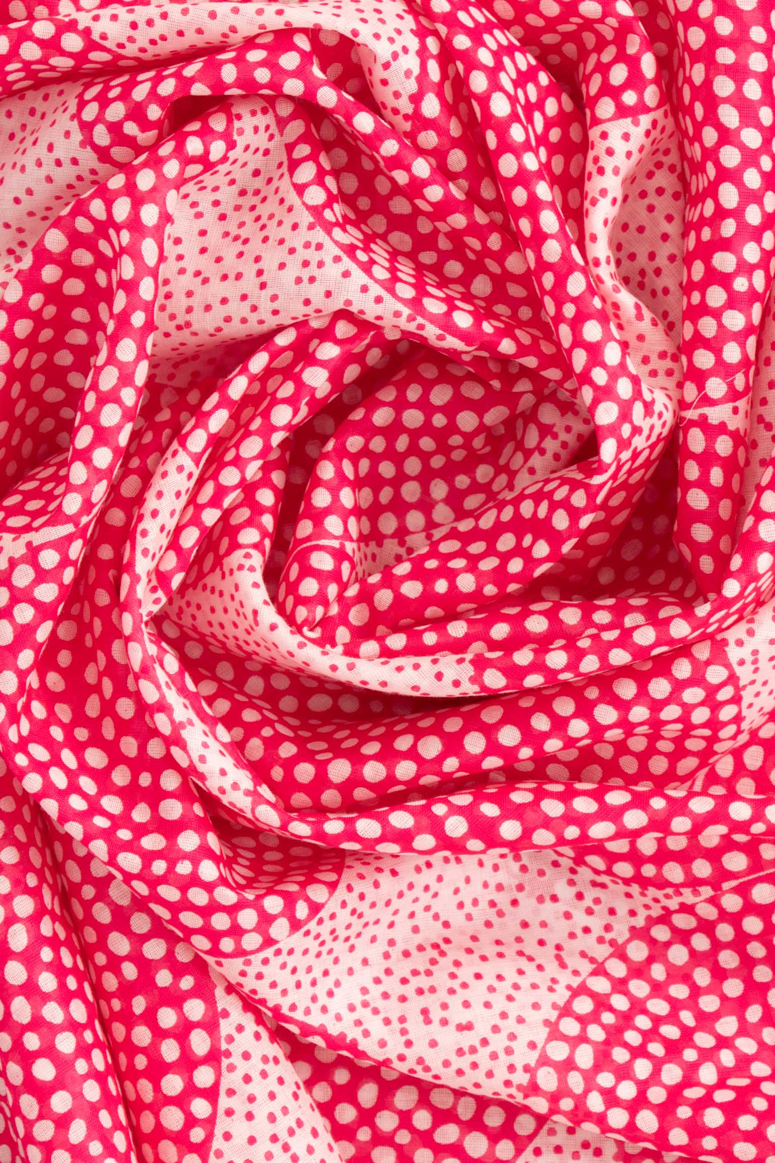 Pink Sarta Pink Circles Spotted Cotton Lightweight Scarf, Image 4 of 4