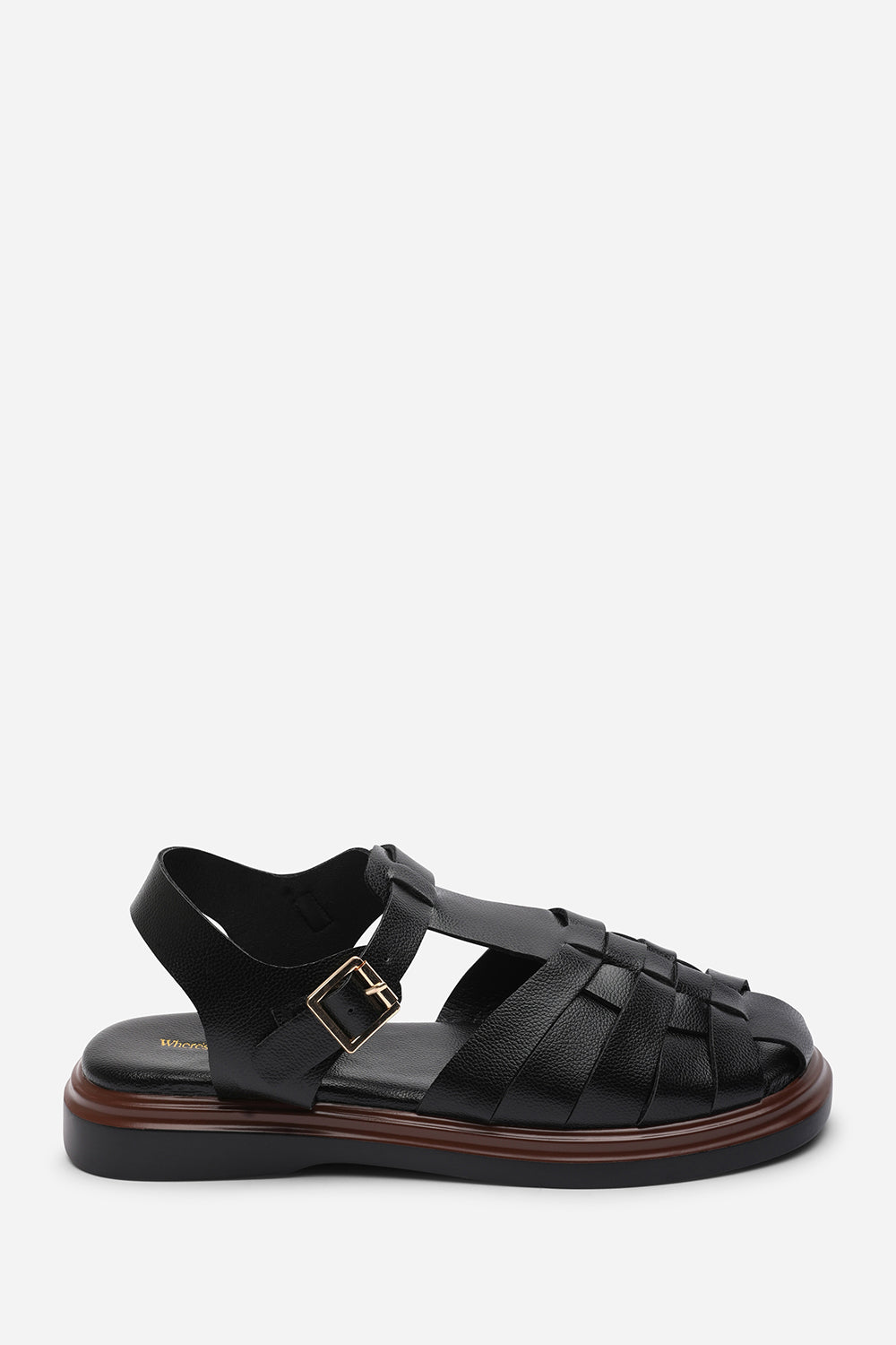 Black Chime Fisherman Flatform Sandal, Image 2 of 6