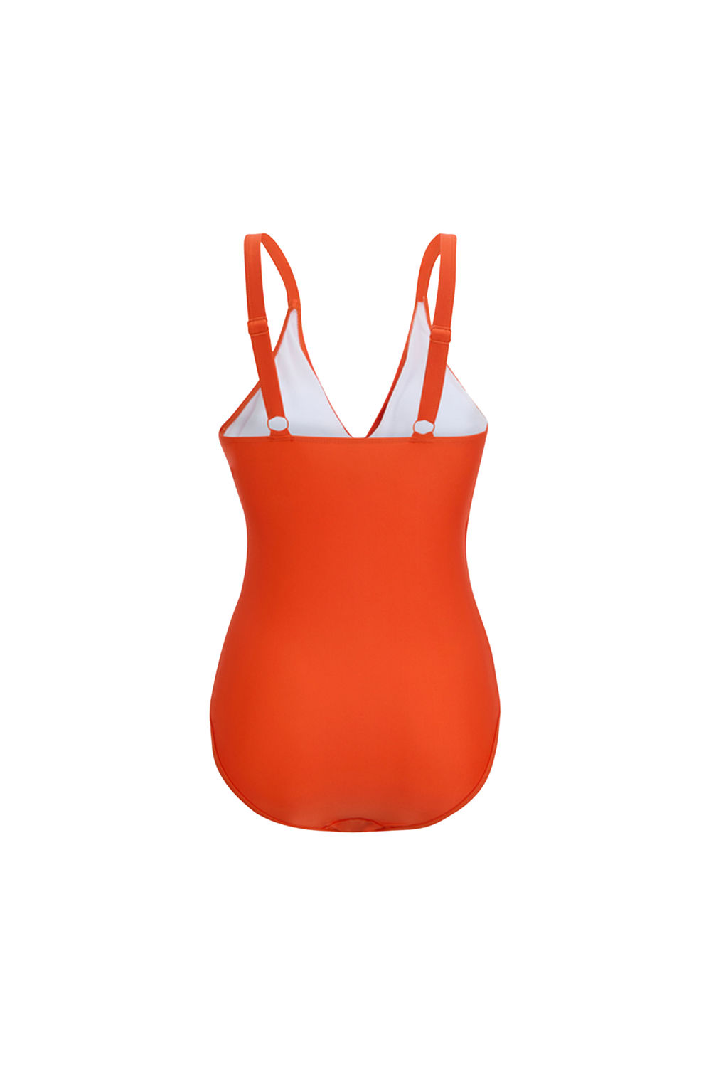 Orange Baylenne Plain One Piece Swimsuit, Image 2 of 3