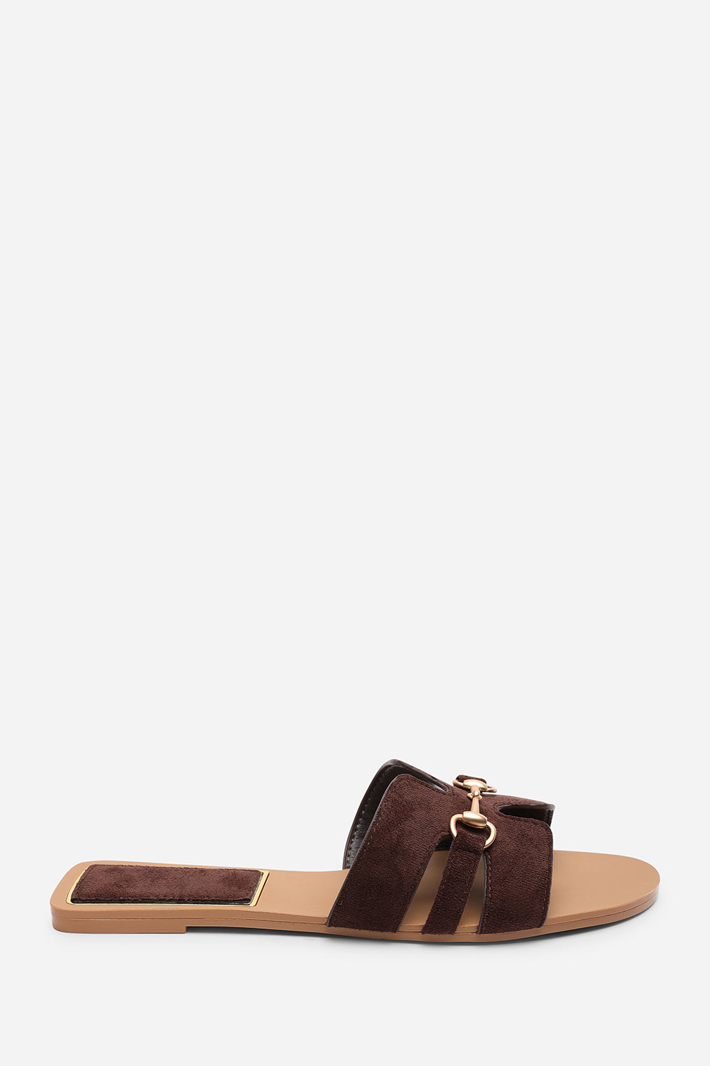 Dark Brown Dorina Embellished Slide On Sandals, Image 3 of 6