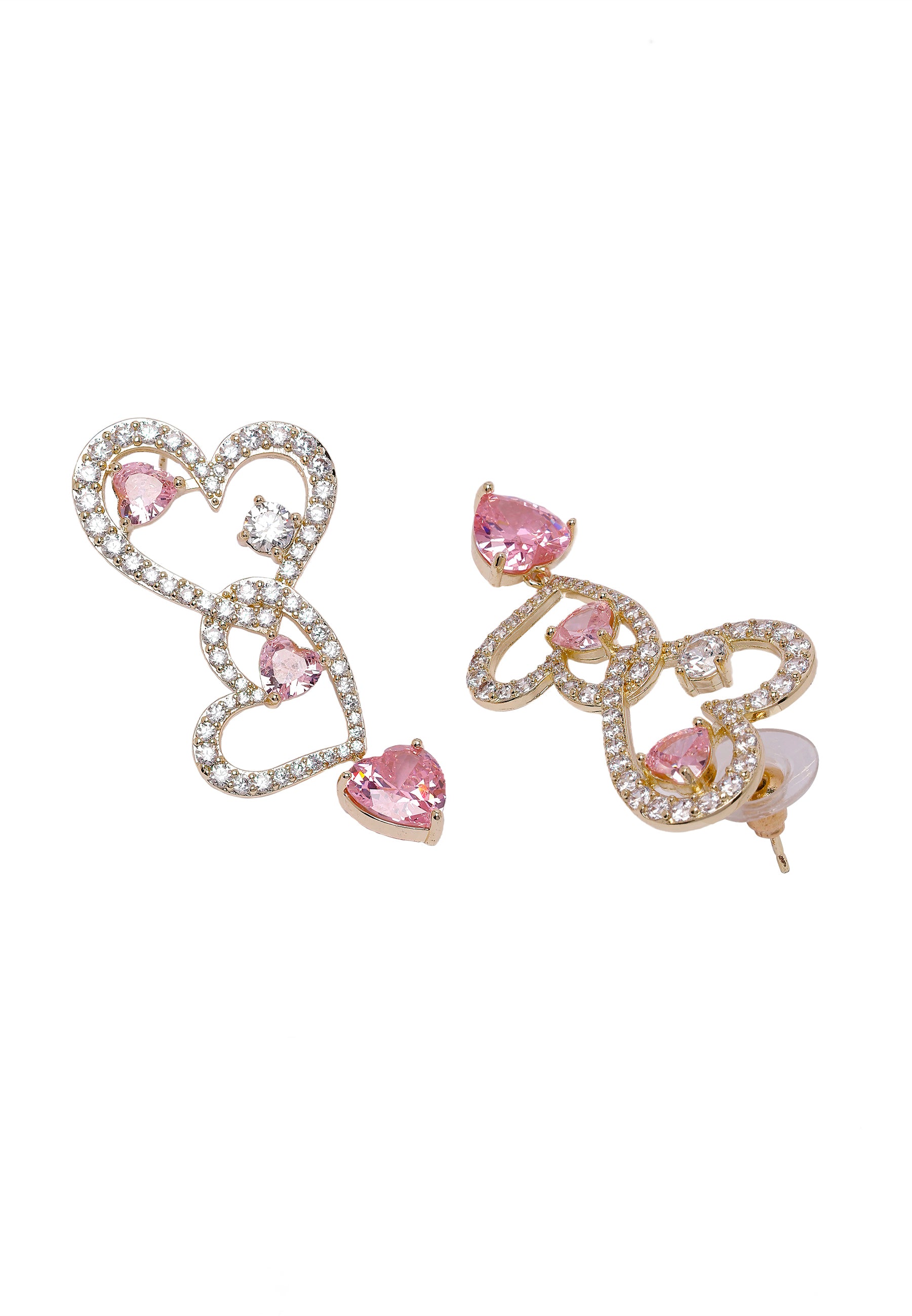 Light Pink Diva Heart Drop Earrings, Image 3 of 5