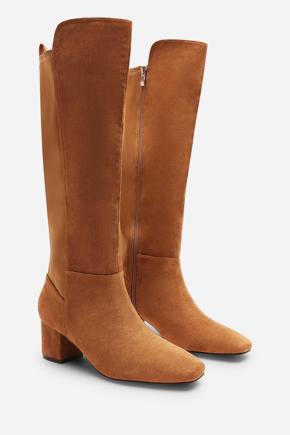 Beige 'Cherish' Block Heel Knee High Boots, Image 5 of 7