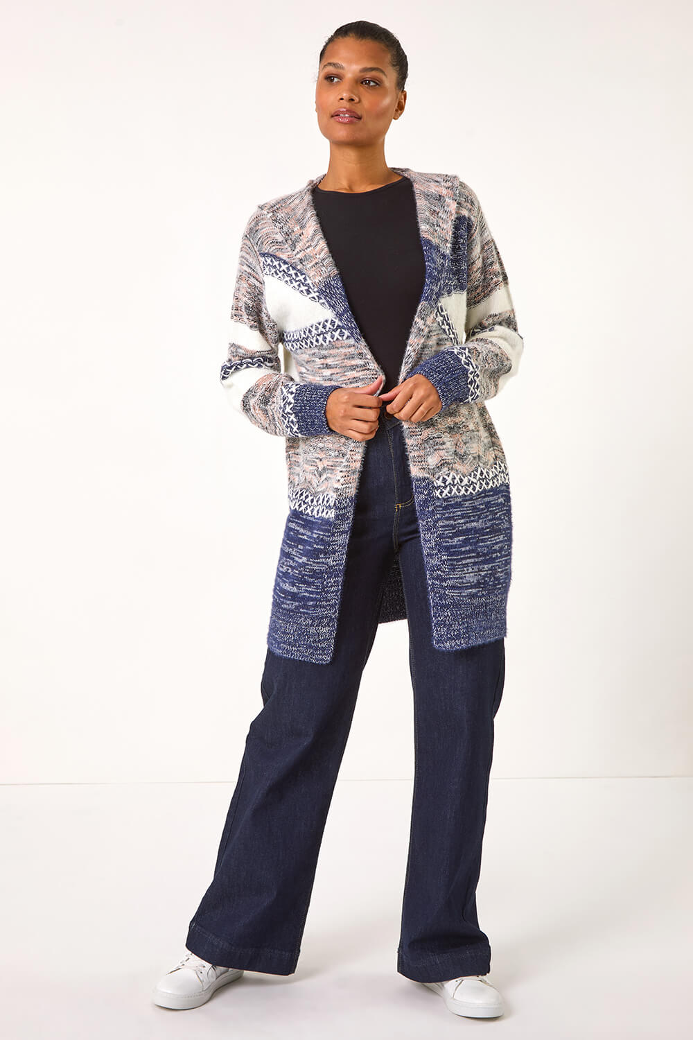 3788 Black Patterned Cardigan
