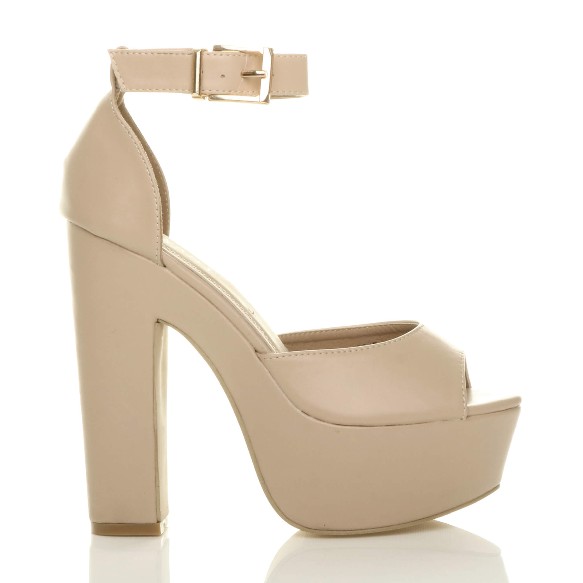 Natural AJVANI Natural High Block Heel Ankle Strap Glitter Sandals, Image 2 of 7