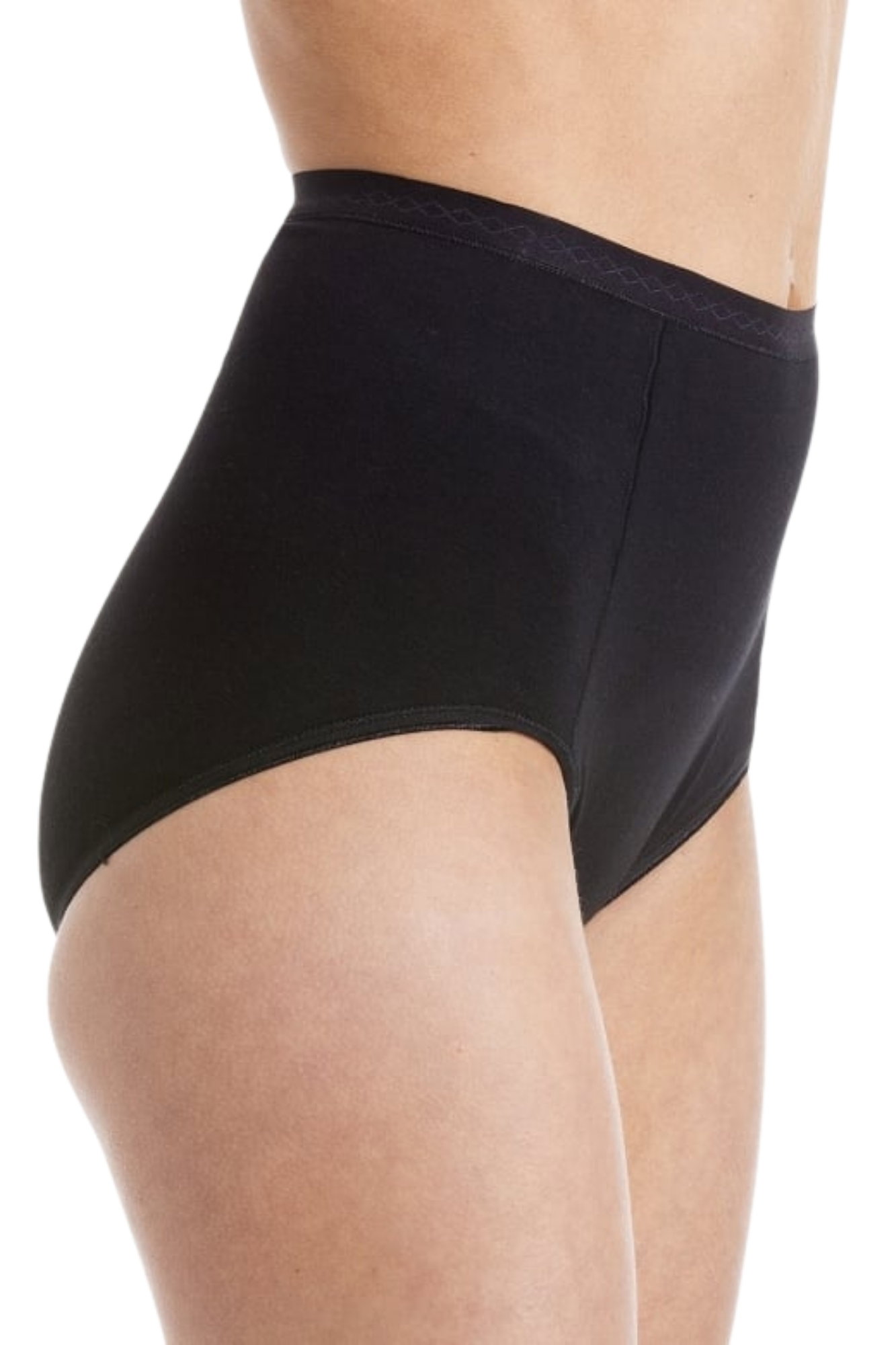 Black Two Pack Hi- Waist Control Briefs, Image 4 of 5