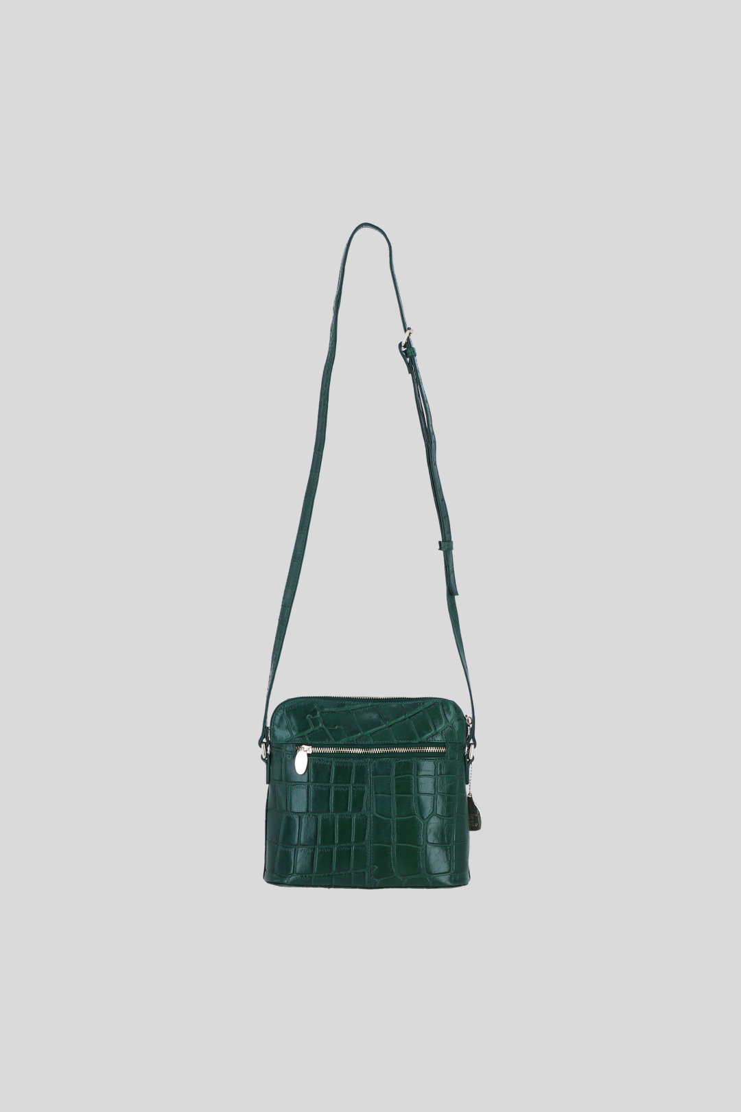 Green Genuine Leather Crossbody Bag with Adjustable Strap, Image 4 of 5