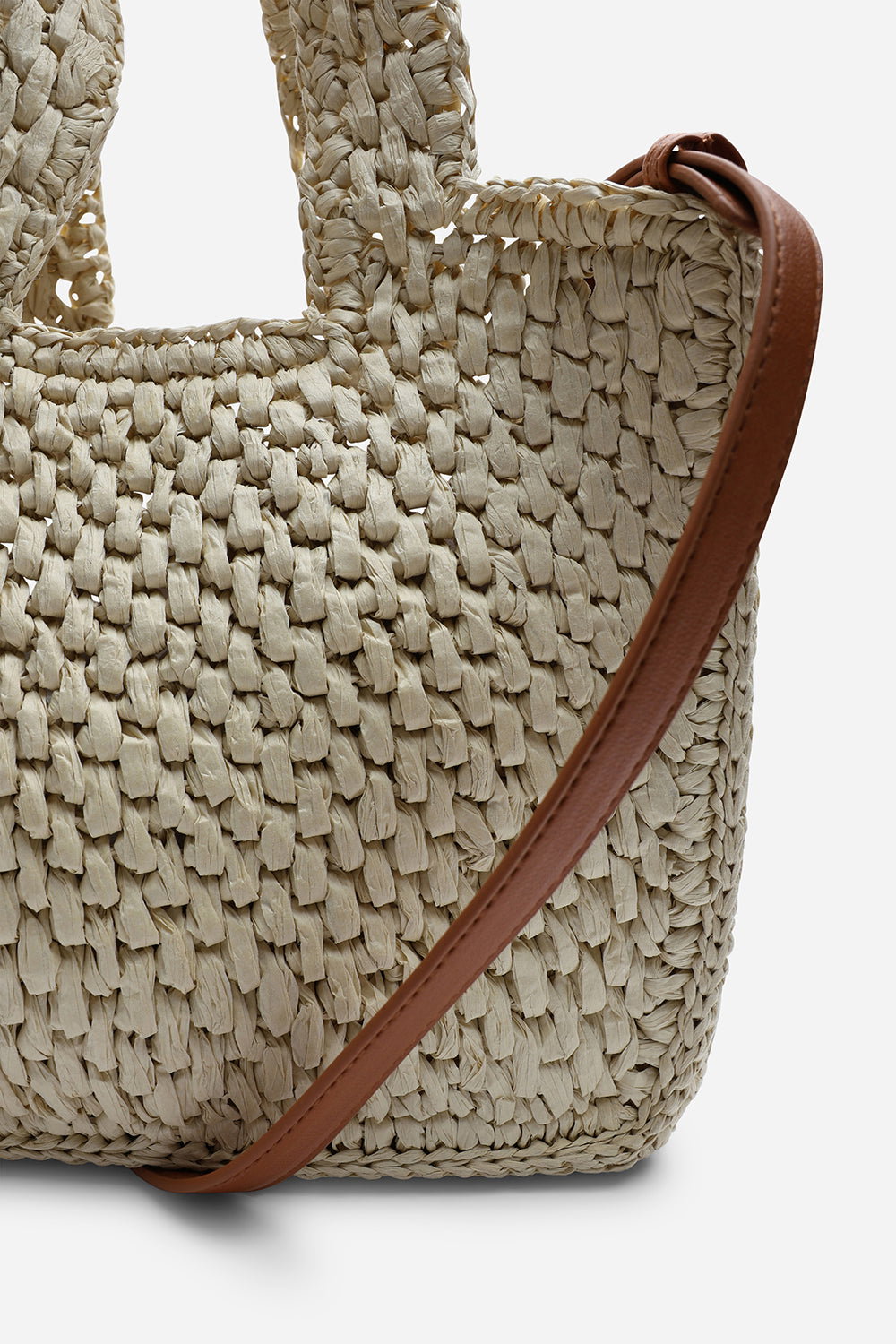 Natural Where's That From Natural Vivid Raffia Tote Bag, Image 5 of 5