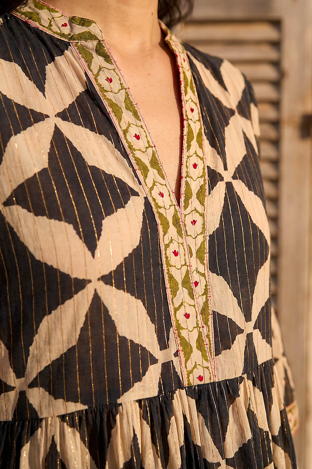 Black Abstract Print Boho Maxi Dress , Image 5 of 4