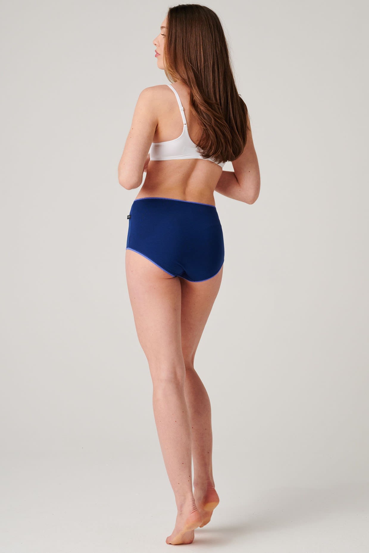 Midnight Blue Pack of Three "Citron Blue" Cotton Full Briefs, Image 5 of 7