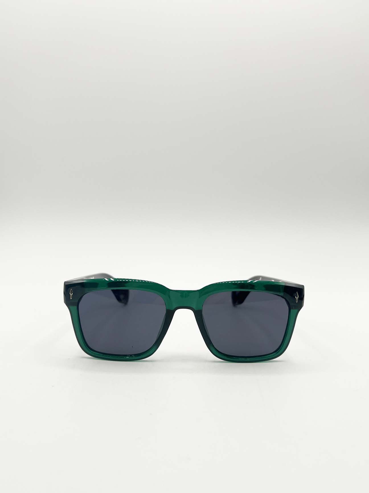 Green Square Sunglasses in Green Black, Image 2 of 5