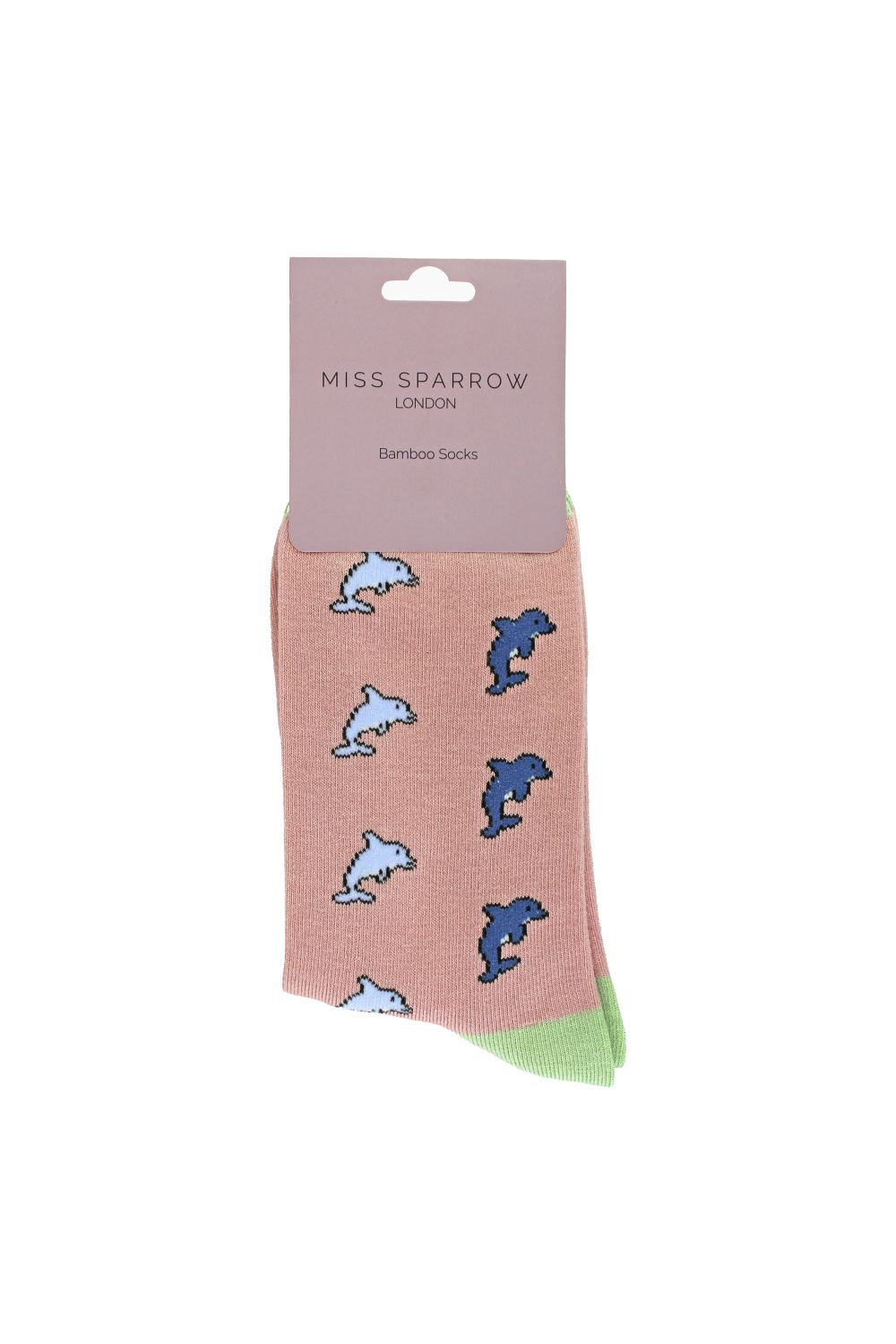 Pink Ladies Dolphins Novelty Patterned Bamboo Socks, Image 2 of 5