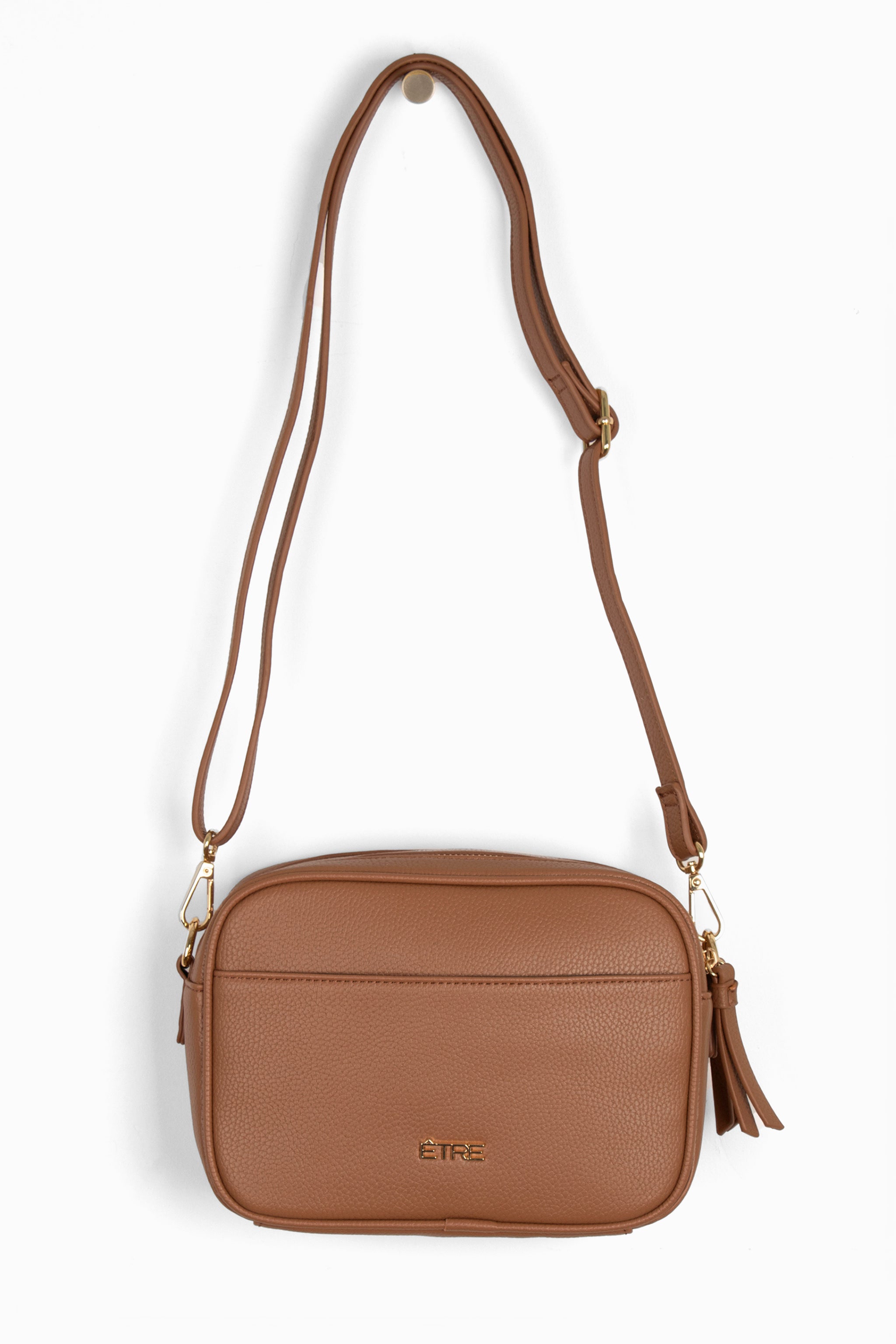 Pink Faux Leather Crossbody Camera Bag