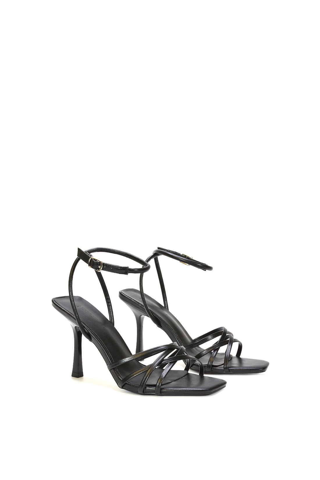 Black 'Ottoline' Strappy Stiletto Heeled Sandals With Ankle Strap, Image 3 of 6