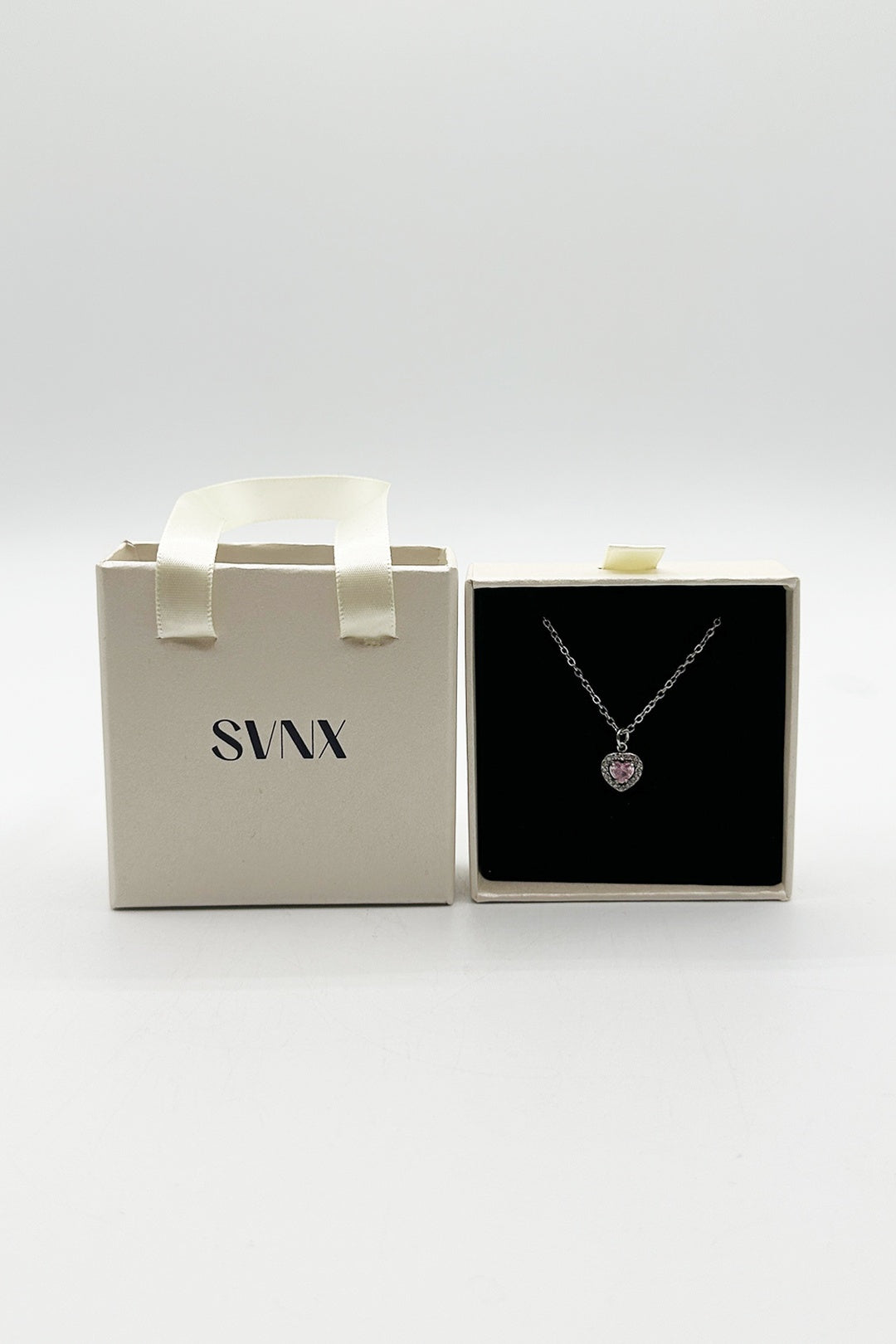 Pink Crystal Heart Pendant Necklace - Gift Boxed, Image 5 of 5