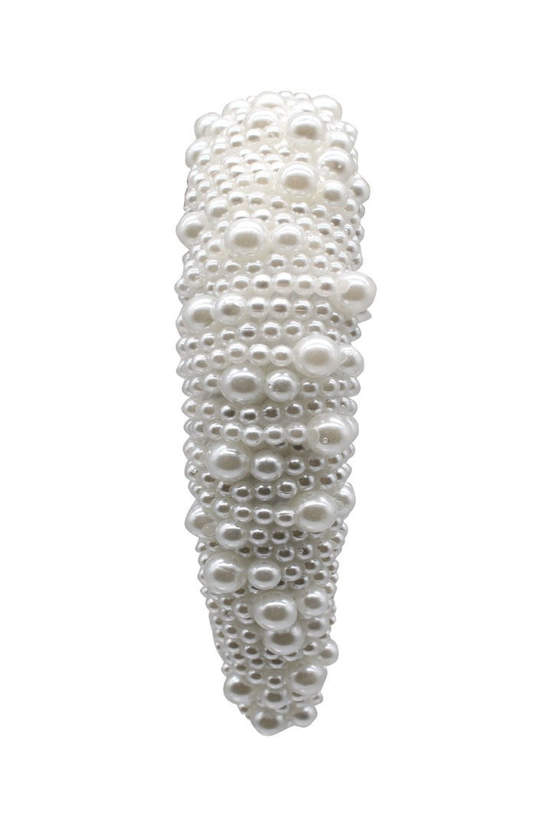 White Pearl Headband with Assorted Sized Pearls, Image 2 of 2