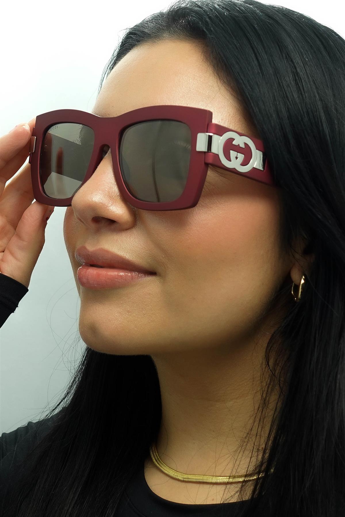 Red Square Red with Silver Grey with Light Silver Mirror GG1688S, Image 5 of 6