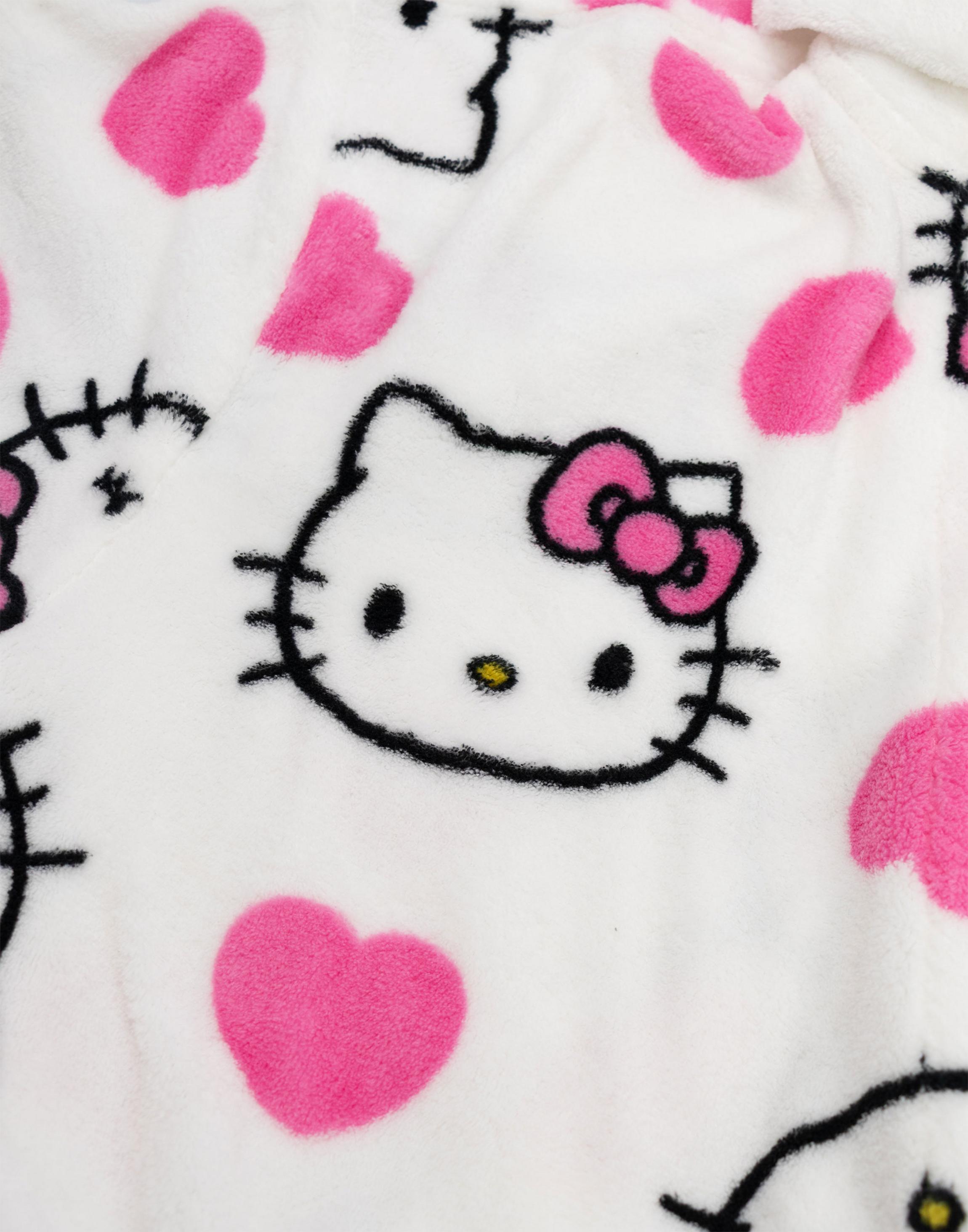 Multi Hello Kitty Character Hooded Bathrobe, Image 4 of 6