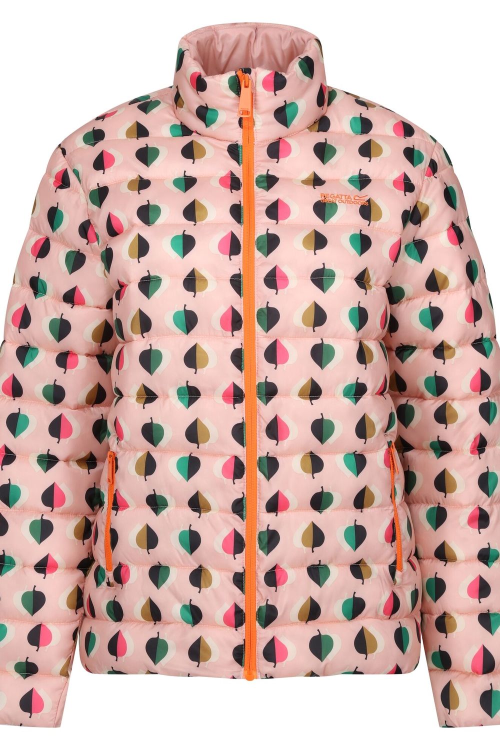 Pink Orla Kiely Tiny Elm Baffled Padded Jacket, Image 1 of 4