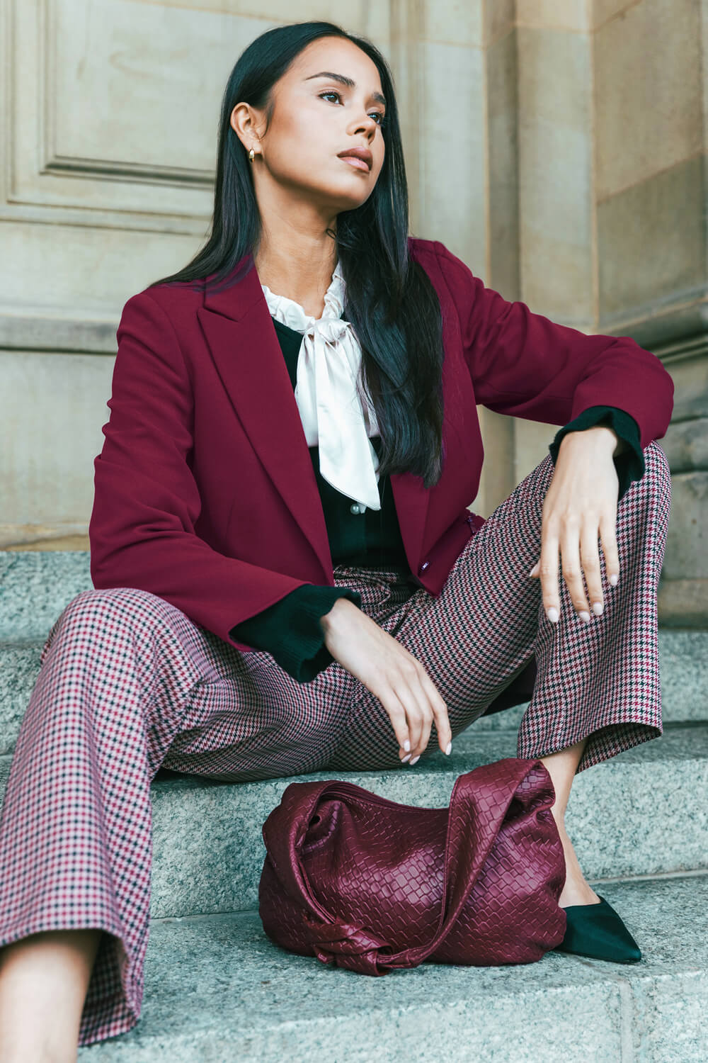 Multi Petite Houndstooth Trouser , Image 8 of 7