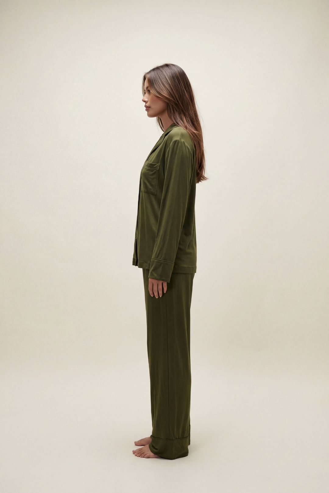Olive The Night Store Olive Modal Pyjama Trouser Set, Image 2 of 4