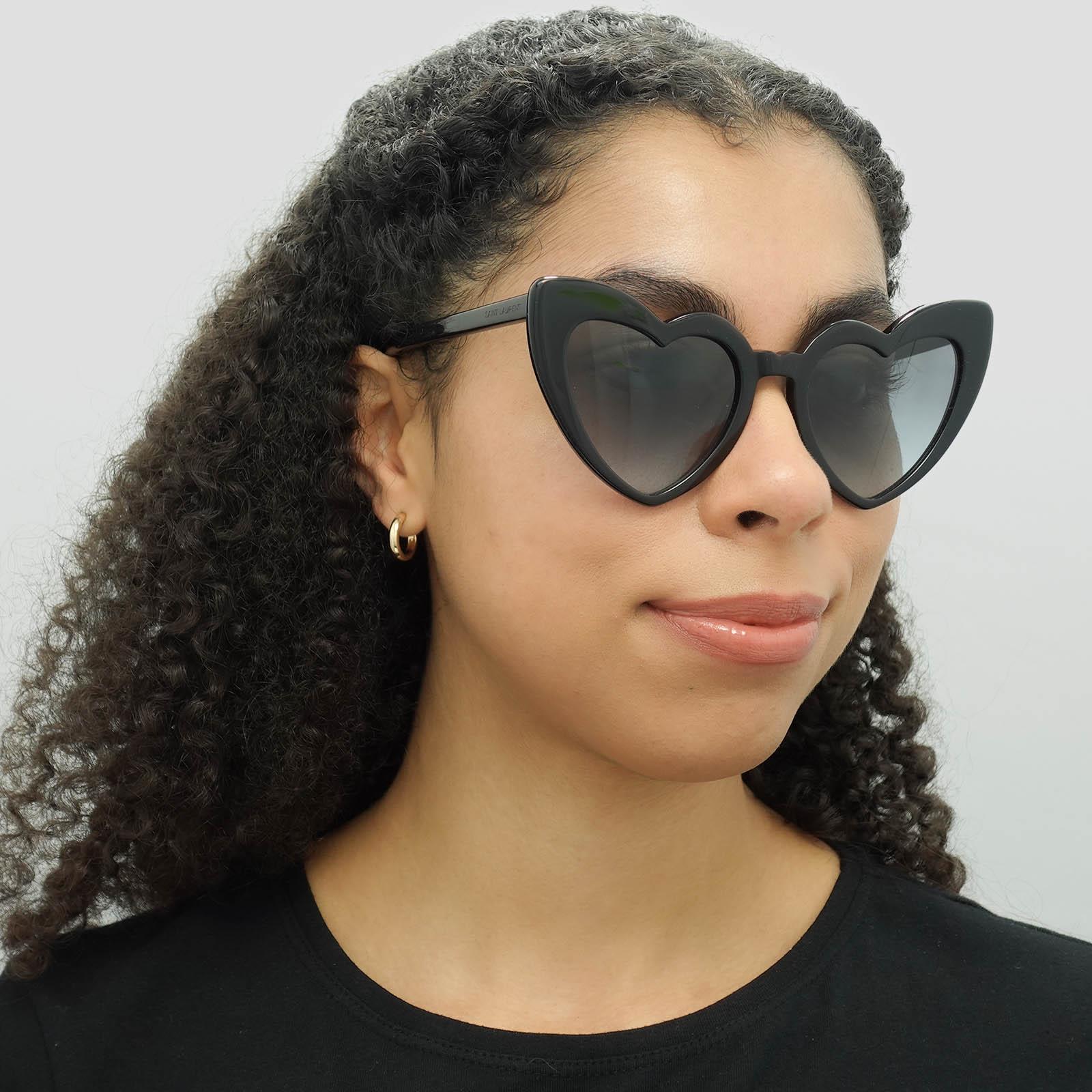 Black Saint Laurent Black Cat Eye Black Blue Gradient Sunglasses, Image 6 of 6