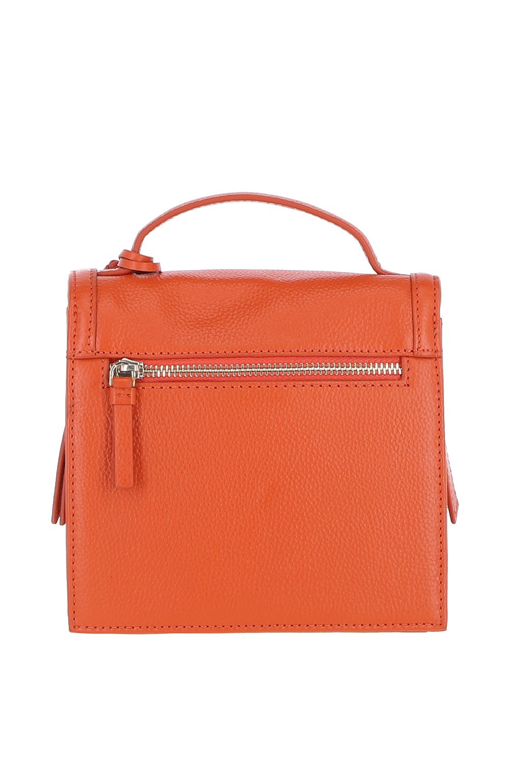 Orange Compact Handbag With Detachable Crossbody Strap, Image 3 of 4