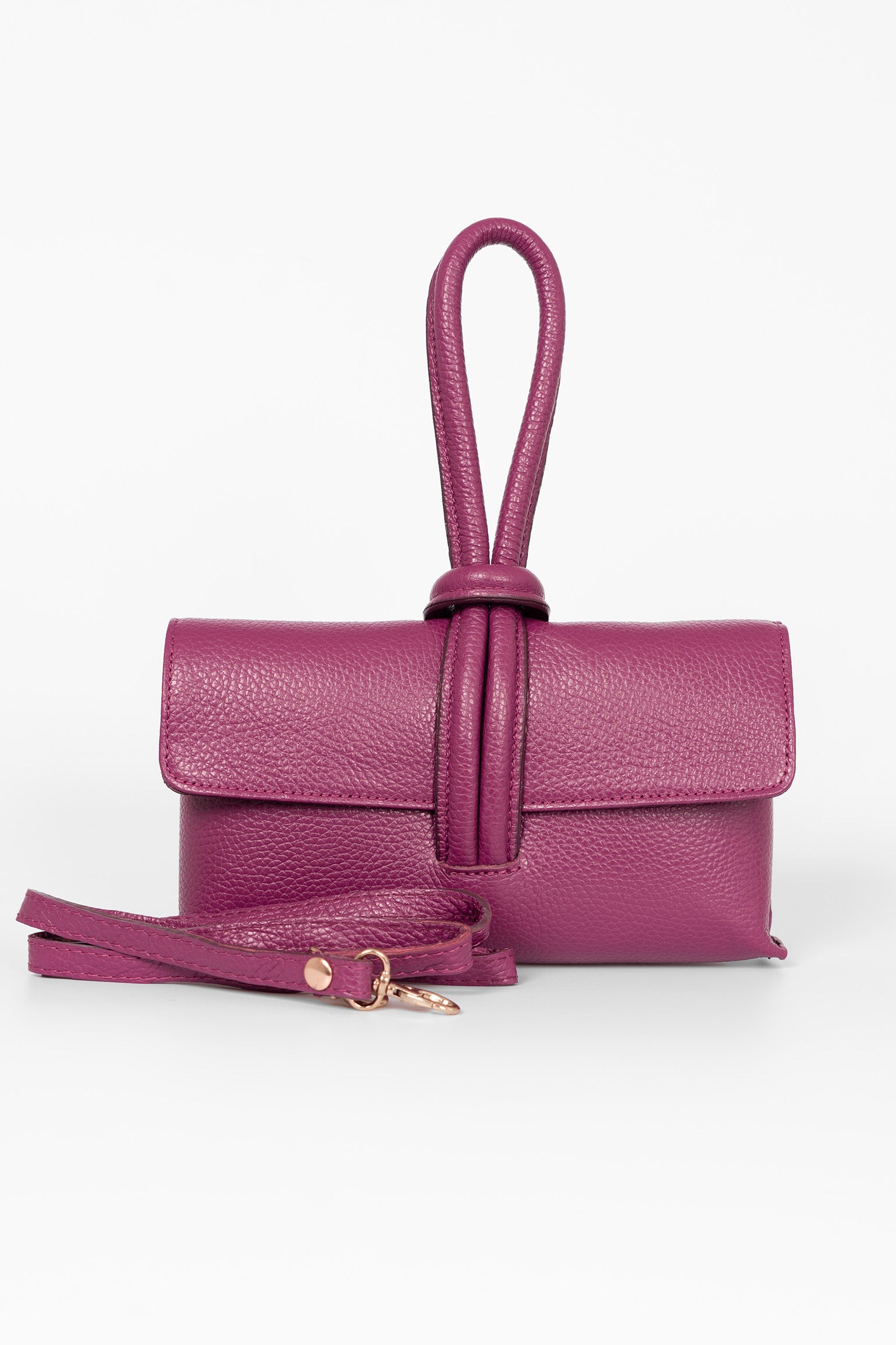 Bordeaux Italian Leather Wristlet Clutch Bag, Image 2 of 4