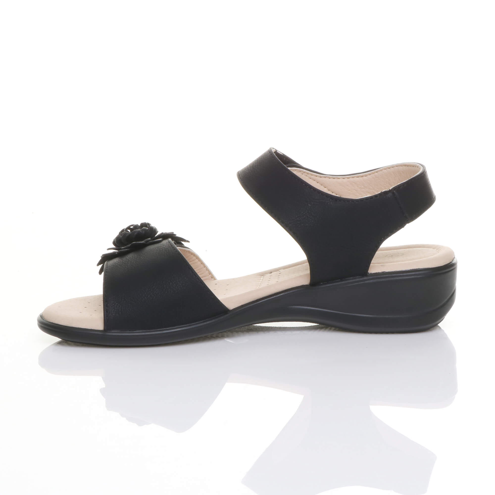 Black AJVANI Black Comfort Touch Close Sandals, Image 3 of 6