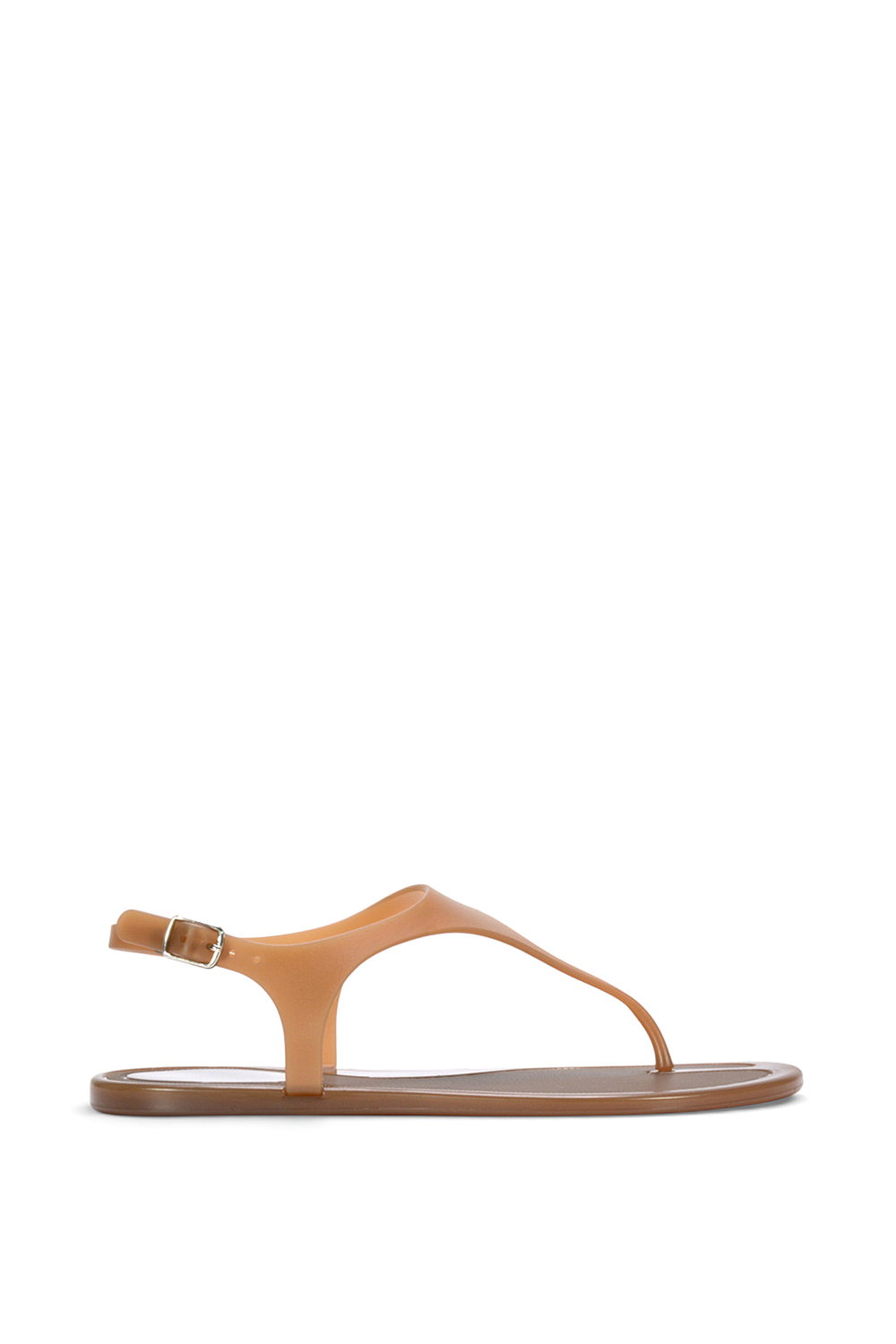 Black 'Kaylee' Jelly T-Bar Strappy Flat Jelly Sandals With Toe Post