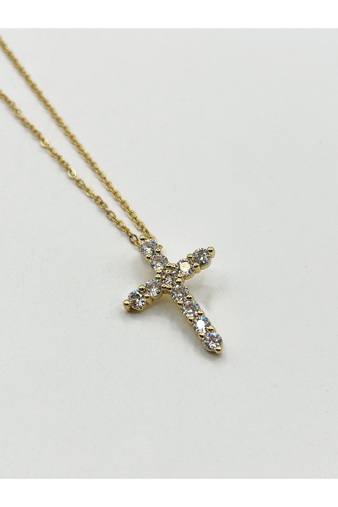Gold Diamante Cross Necklace - Gift Boxed, Image 2 of 6