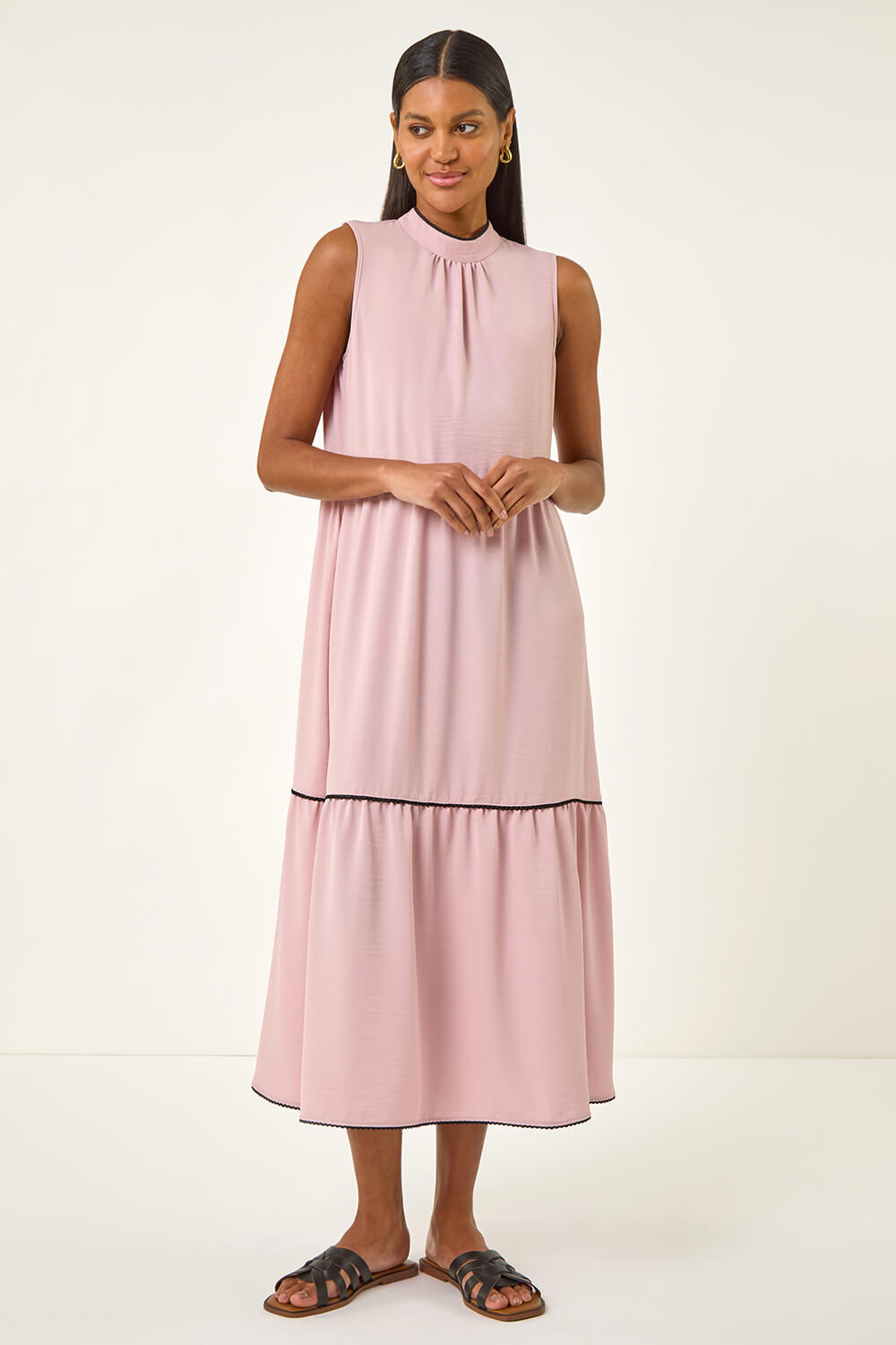 TIERED SWING MINI DRESS PALATIAL PASTELS
