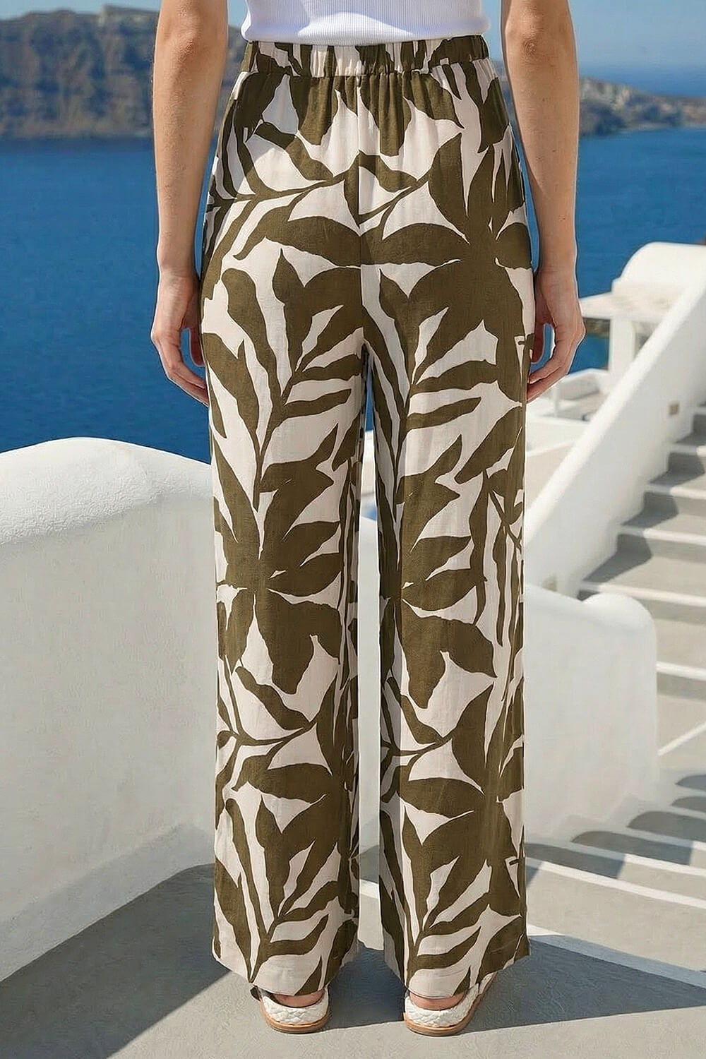 Ivory Floral Mono Wide Leg Trouser, Image 4 of 4