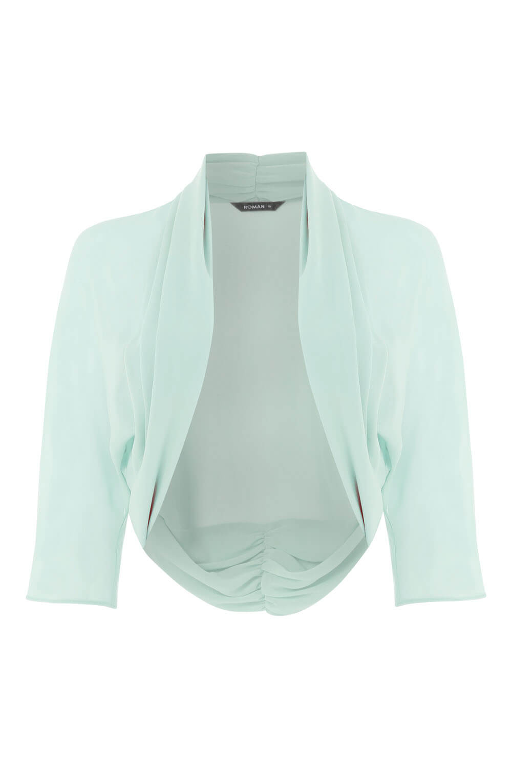 Mint Ruched Hem Chiffon Bolero, Image 6 of 5
