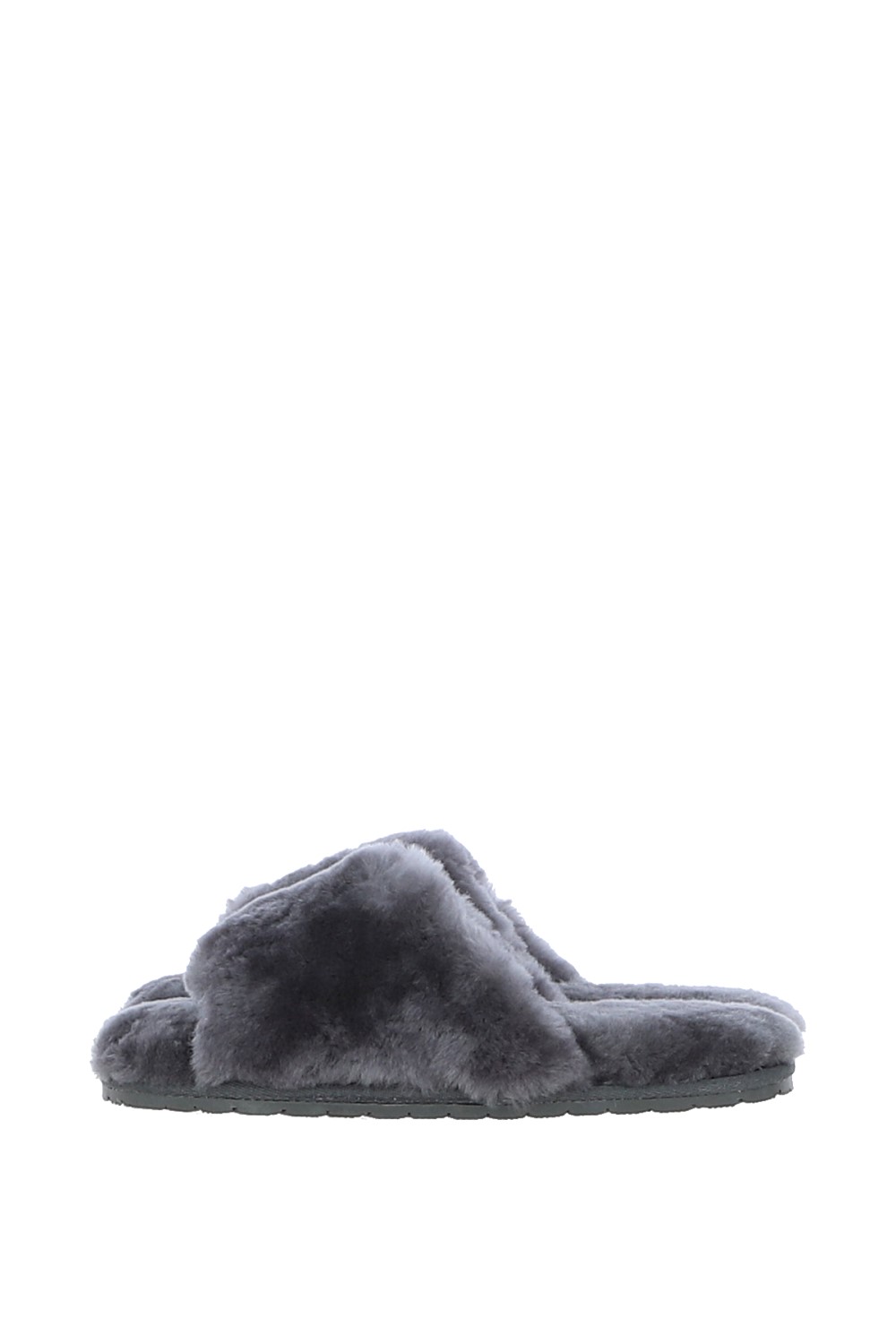 Grey Fenland England Grey 'Suzy' Real Sheepskin Fur Fluffy Sliders, Image 3 of 4