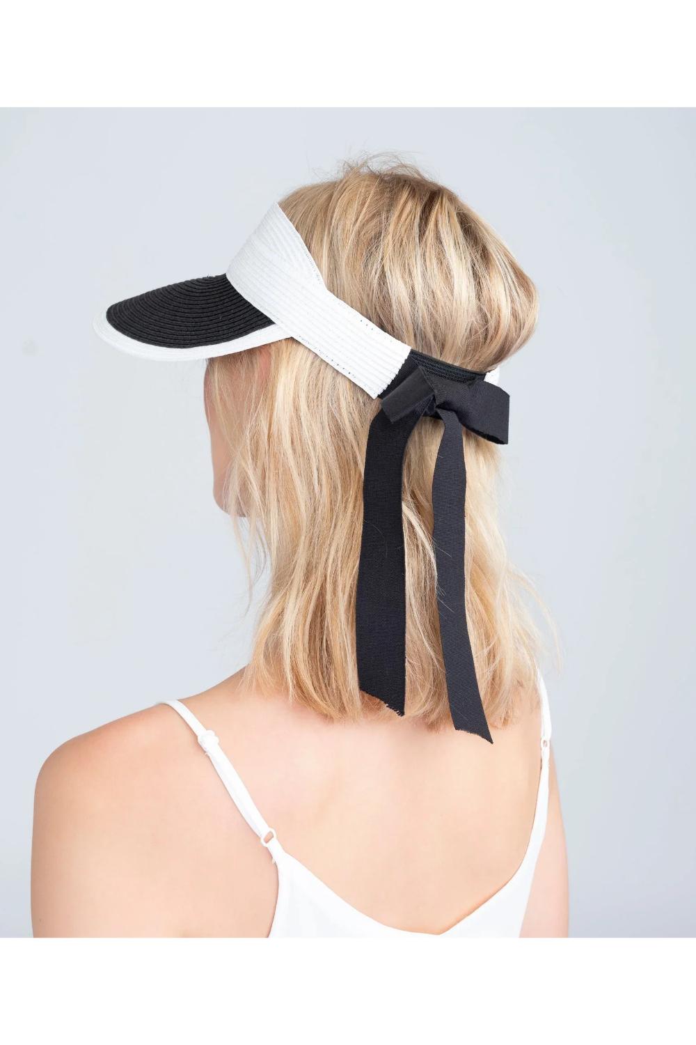 Black Rico - Straw Sun Visor - Black, Image 2 of 2
