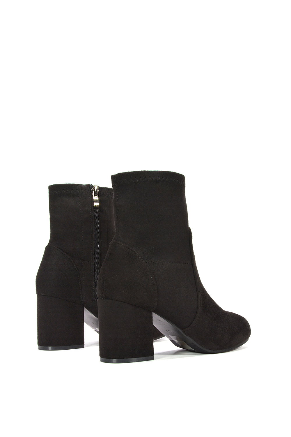 Black XY LONDON Black 'Rogue' Mid Block Heeled Ankle Booties, Image 4 of 6