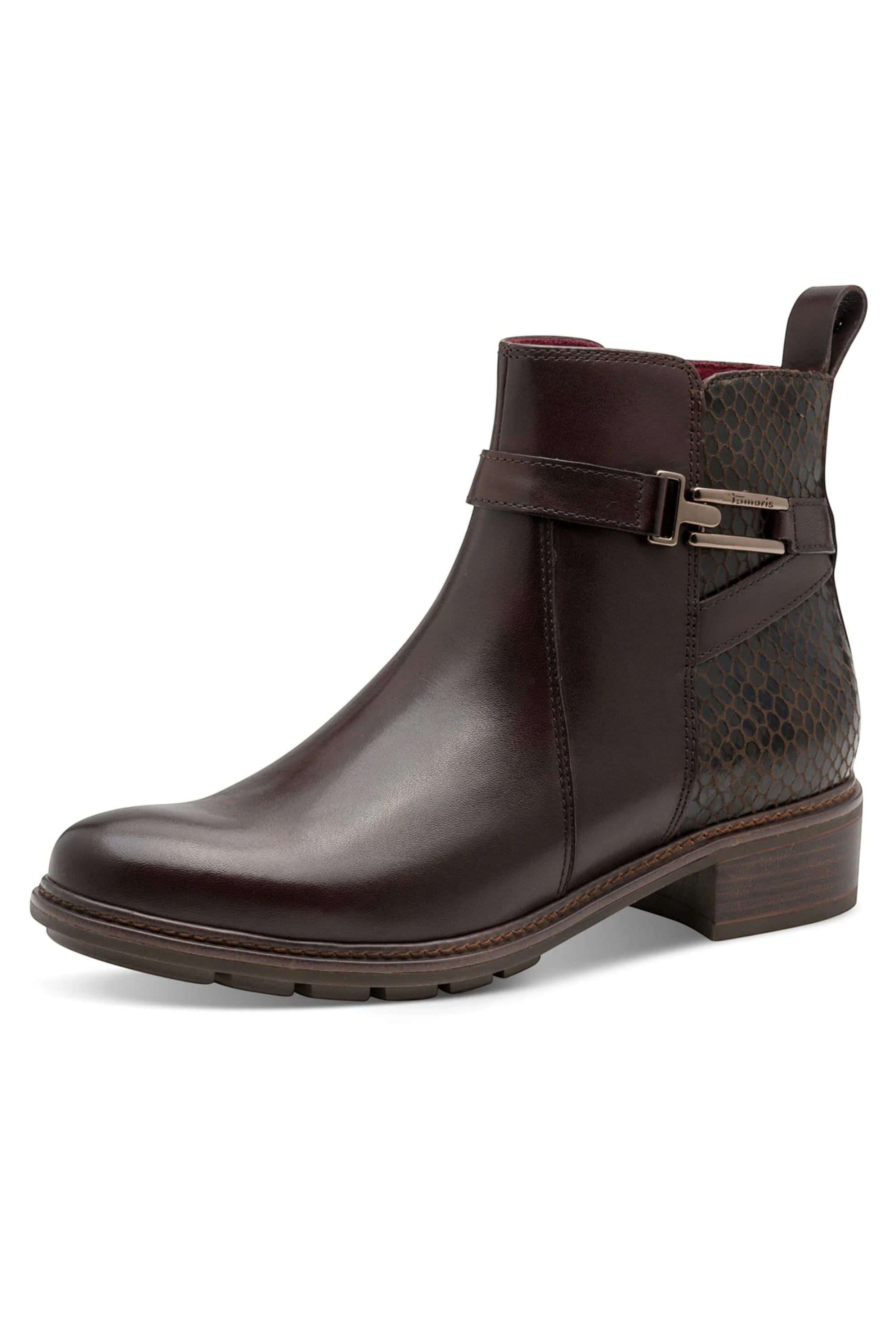 Brown Tamaris Brown Tamaris Womens Mocca Brown Buckle Boots!, Image 3 of 8