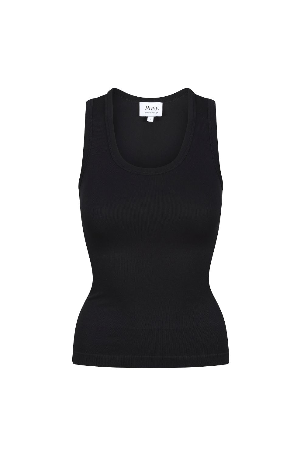 Black Scoop Neck Sculpting Tank Stretch Fit