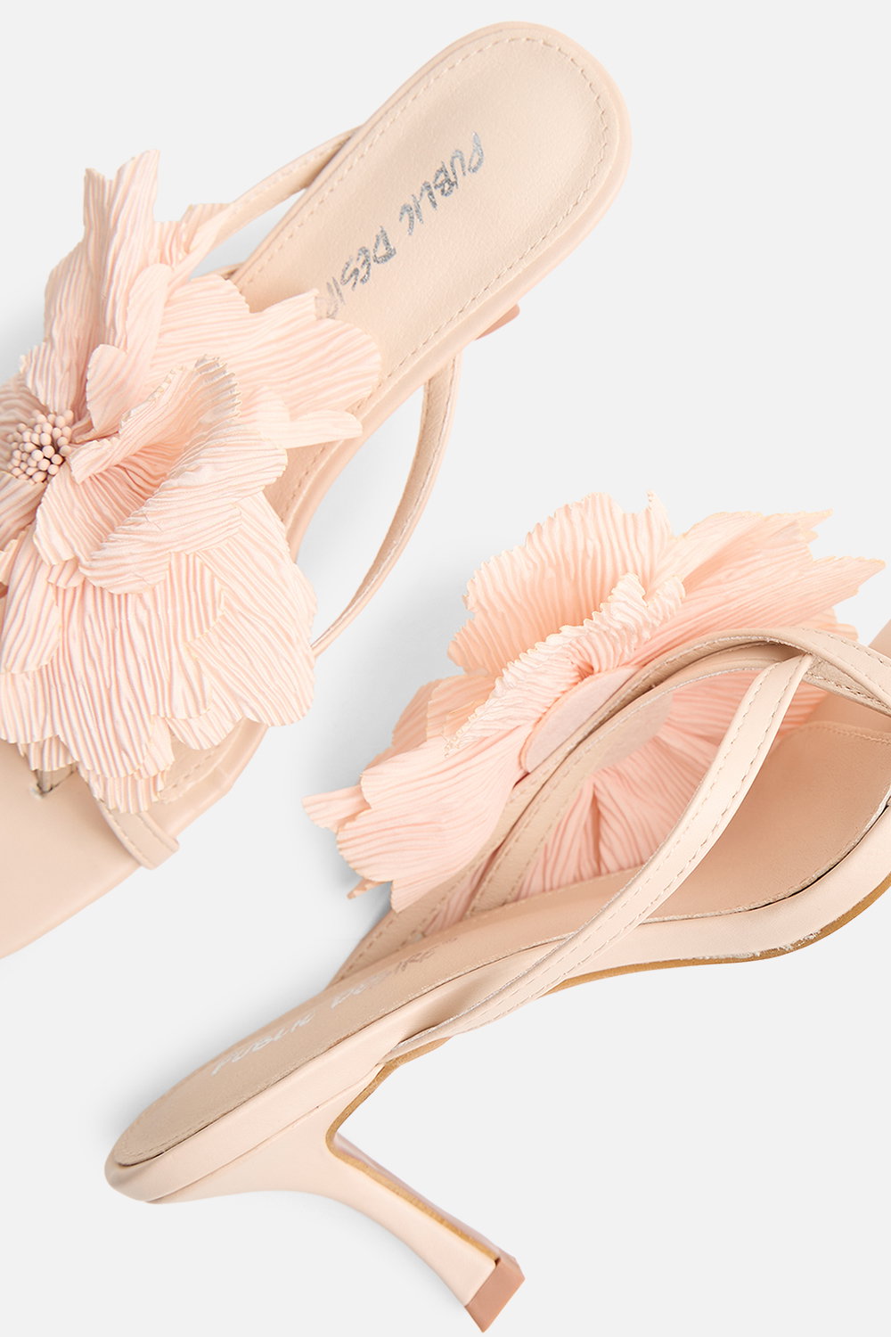 Peach Varley Peach 3-D Flower Mule Mid Heels, Image 4 of 4