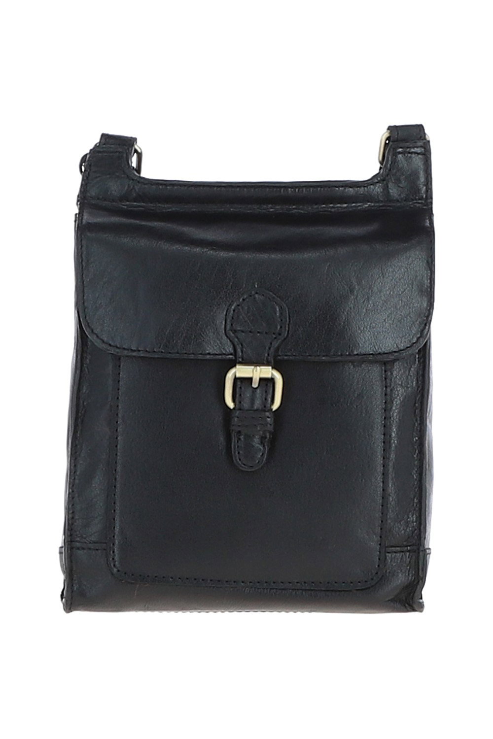 Black Vintage Small Leather Travel Shoulder Bag, Image 1 of 4