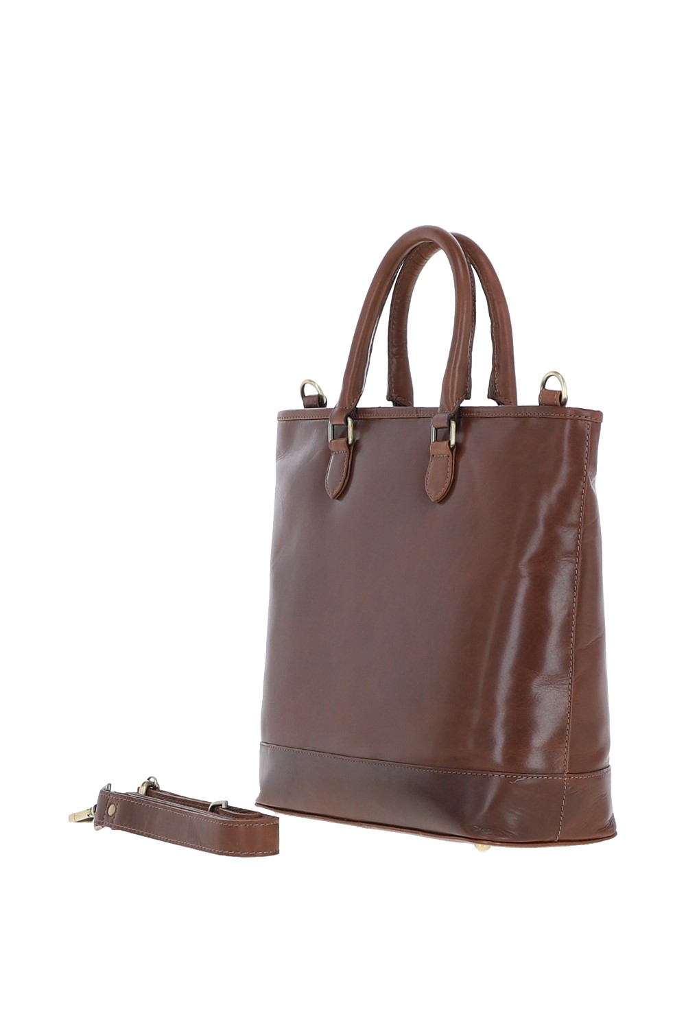 Brown Large Real Leather Shopper Bag, Image 2 of 4