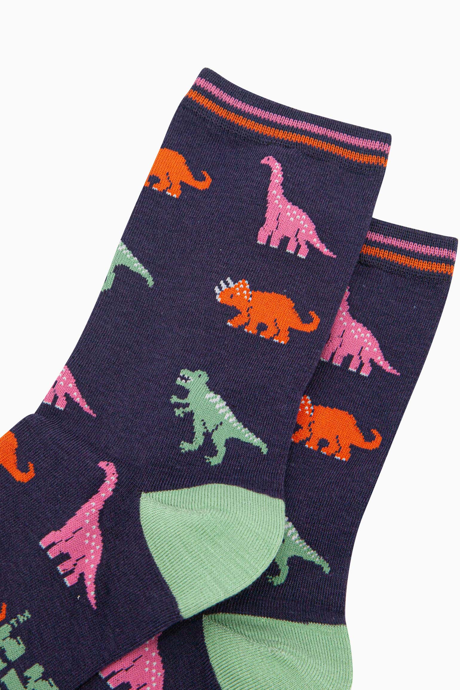 Navy Bamboo Socks - Navy/Multi, Dinosaurs, Image 3 of 4