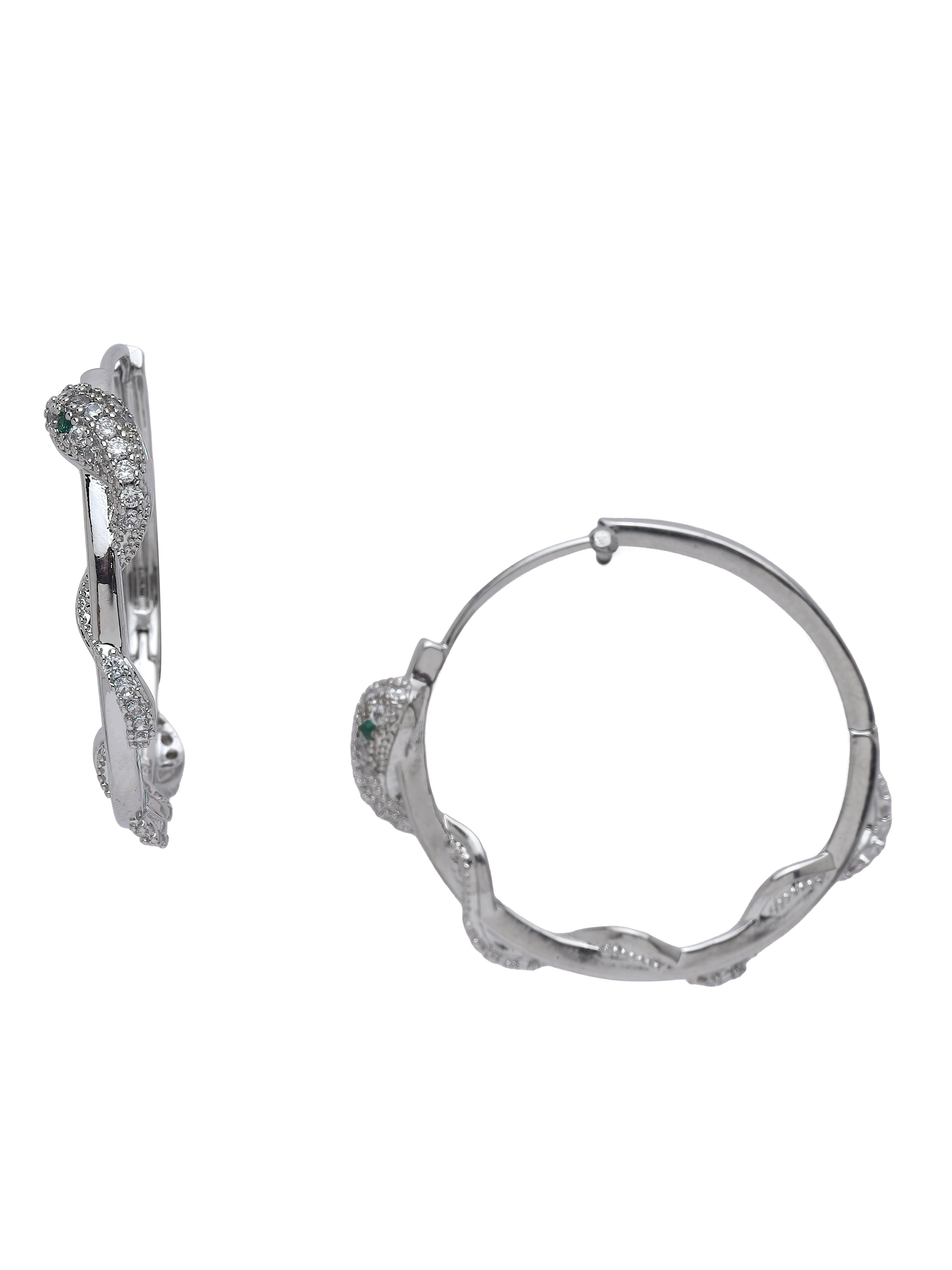 Metallic Serpent Hoop Earrings