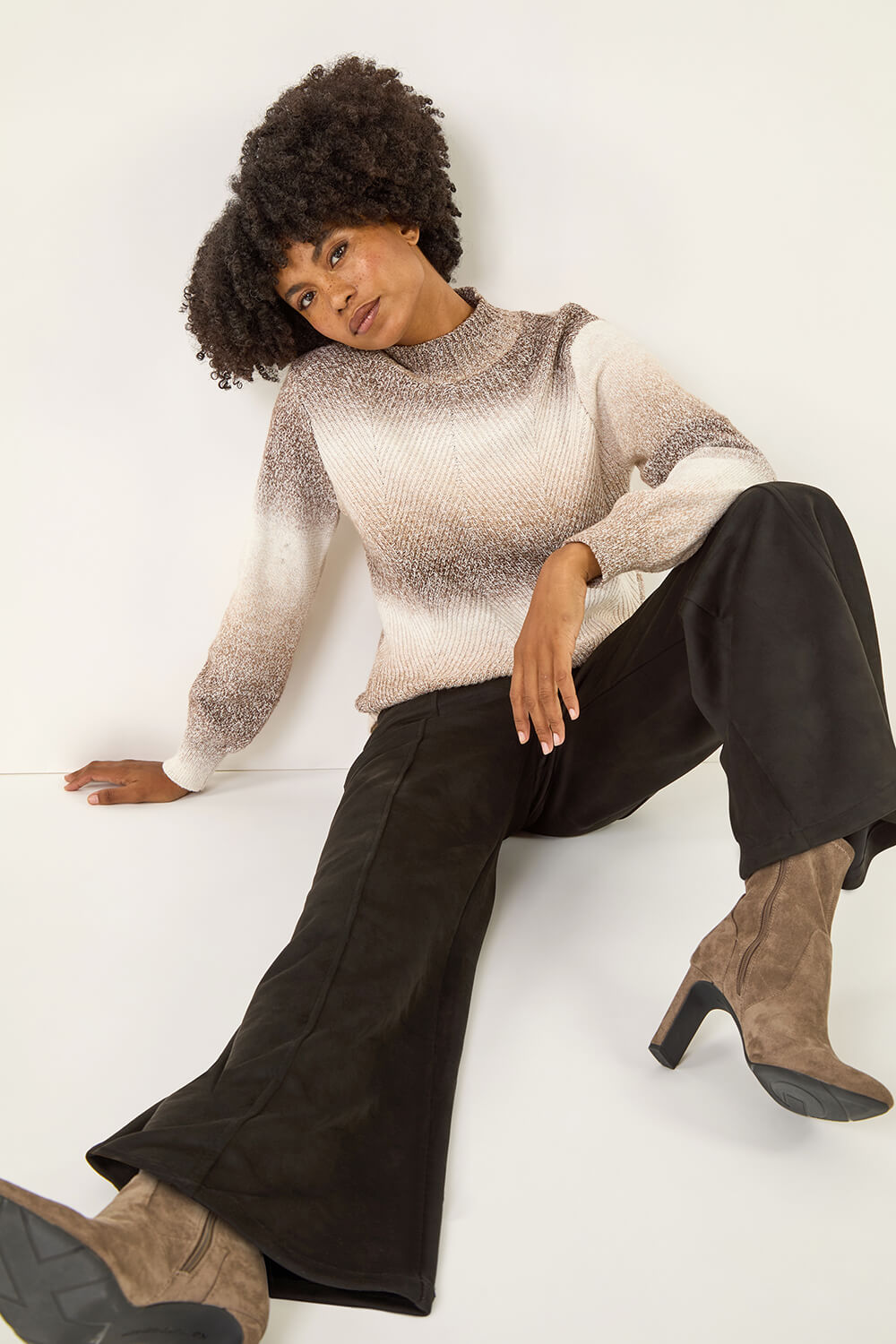 Black Soft Faux Suede Trousers, Image 3 of 5