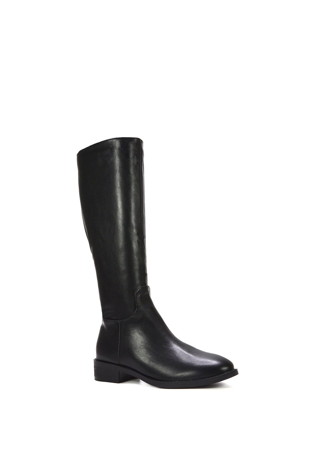 Black 'Lucia' Low Block Heel Knee High Riding Boots, Image 2 of 6