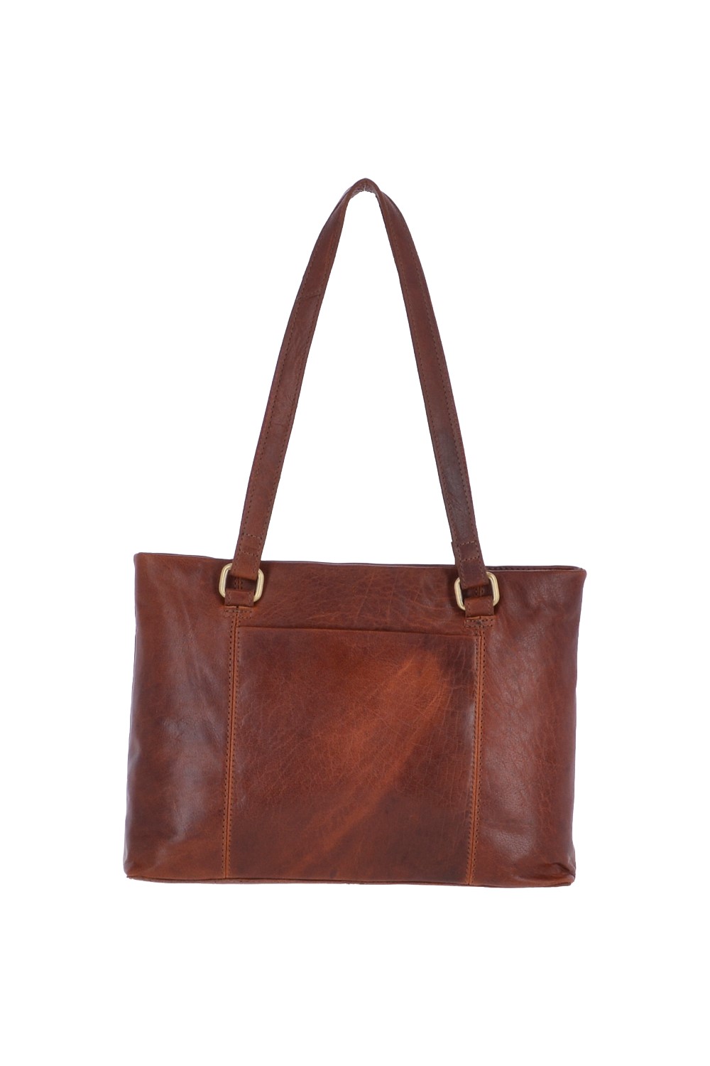 Tan Real Leather Vintage Medium Handbag, Image 3 of 3