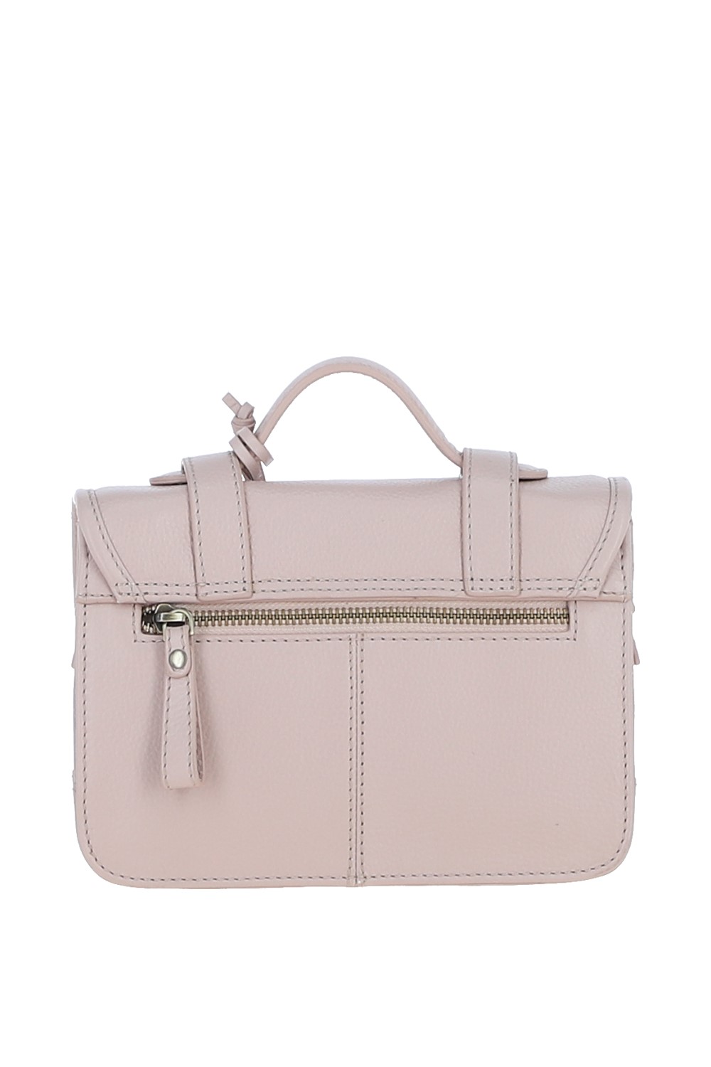 Beige Stylish Real Leather Medium Satchel Bag, Image 3 of 4