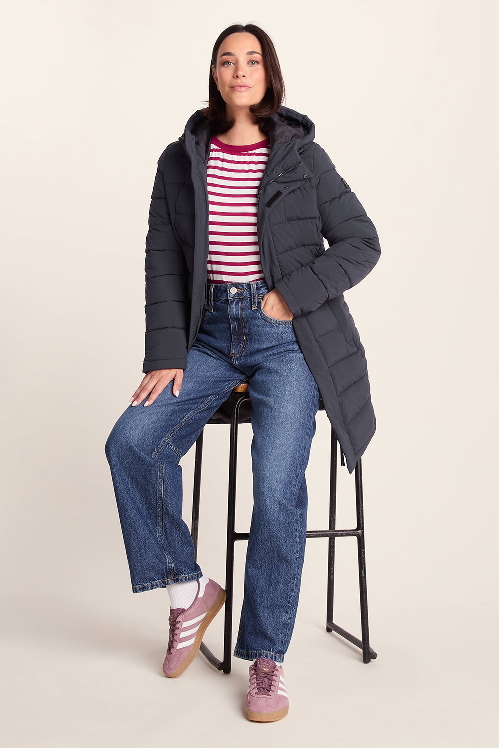 Indigo Kirkham Long Shower Resistant Jacket, Image 2 of 6
