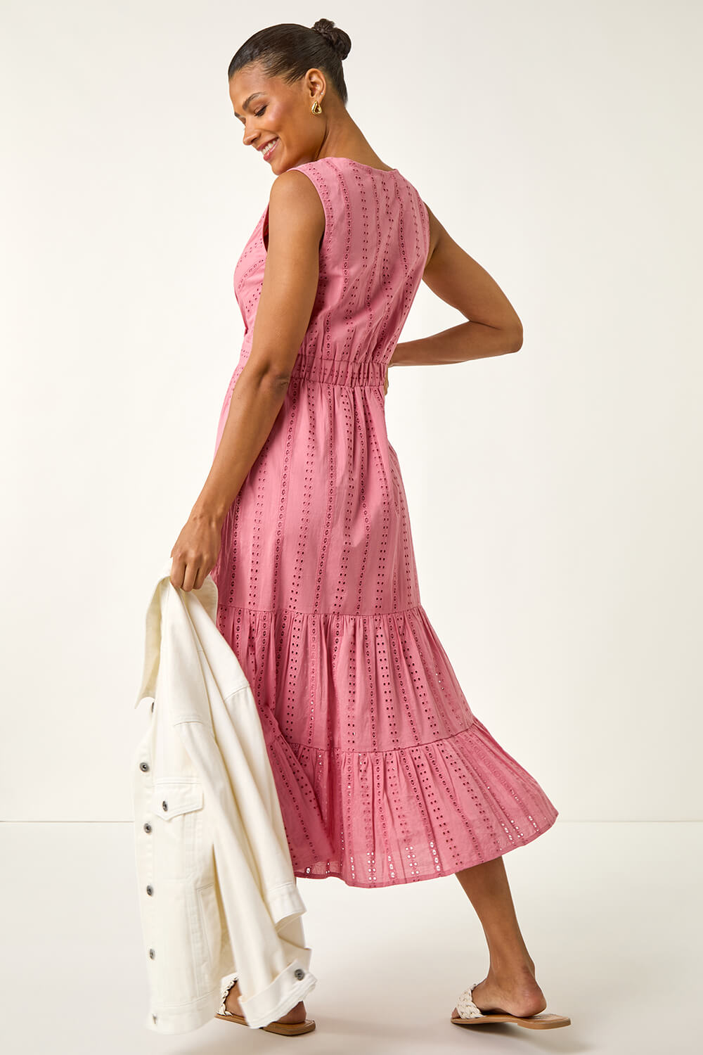 Miss Sparkling Print V-Neck Midi Dress