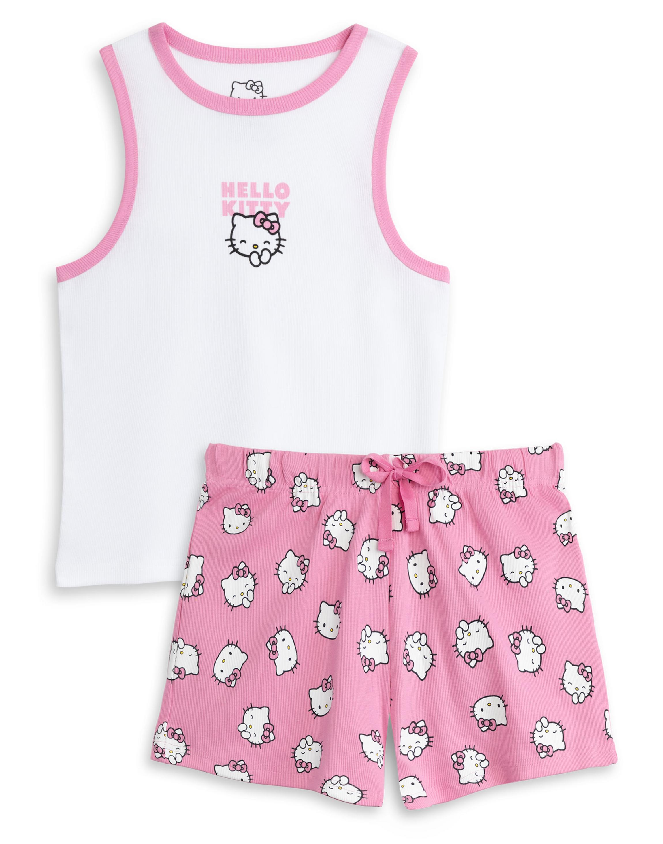 Pink Hello Kitty Vest and Shorts Pyjama Set, Image 1 of 6